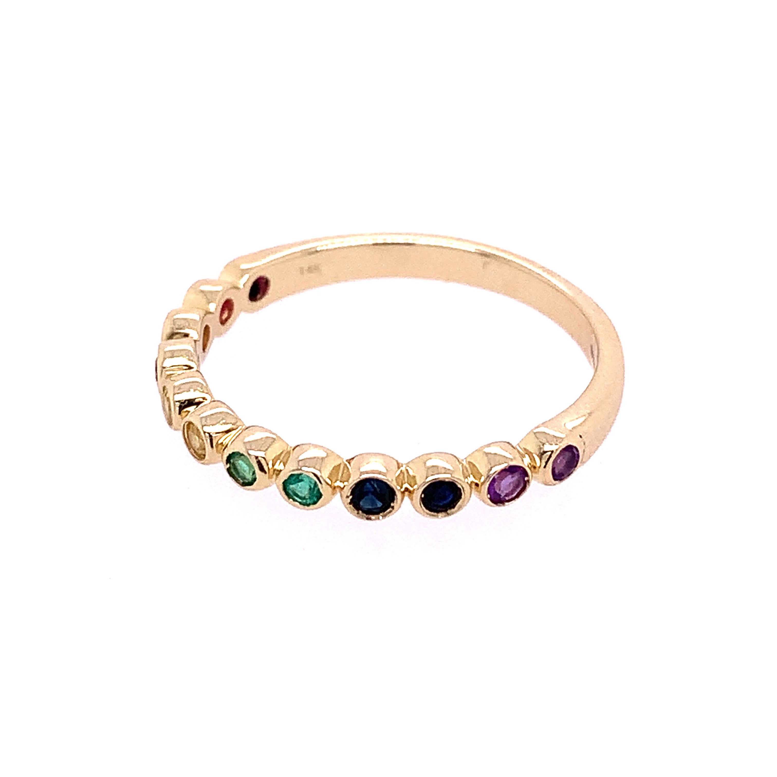 Multicolored Sapphire Band in Yellow Gold