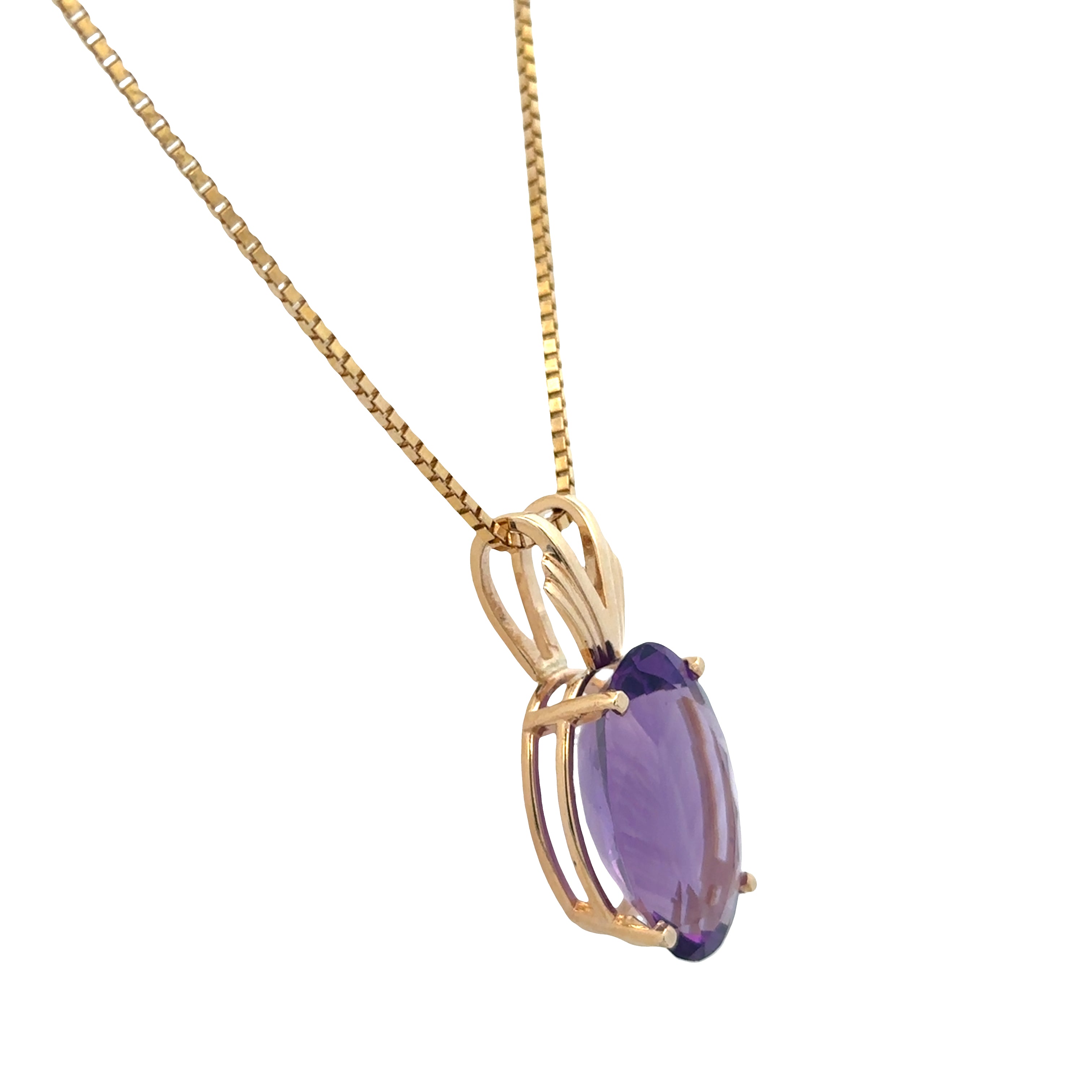 14k Yellow Gold Amethyst Pendant – 18.90 Carats