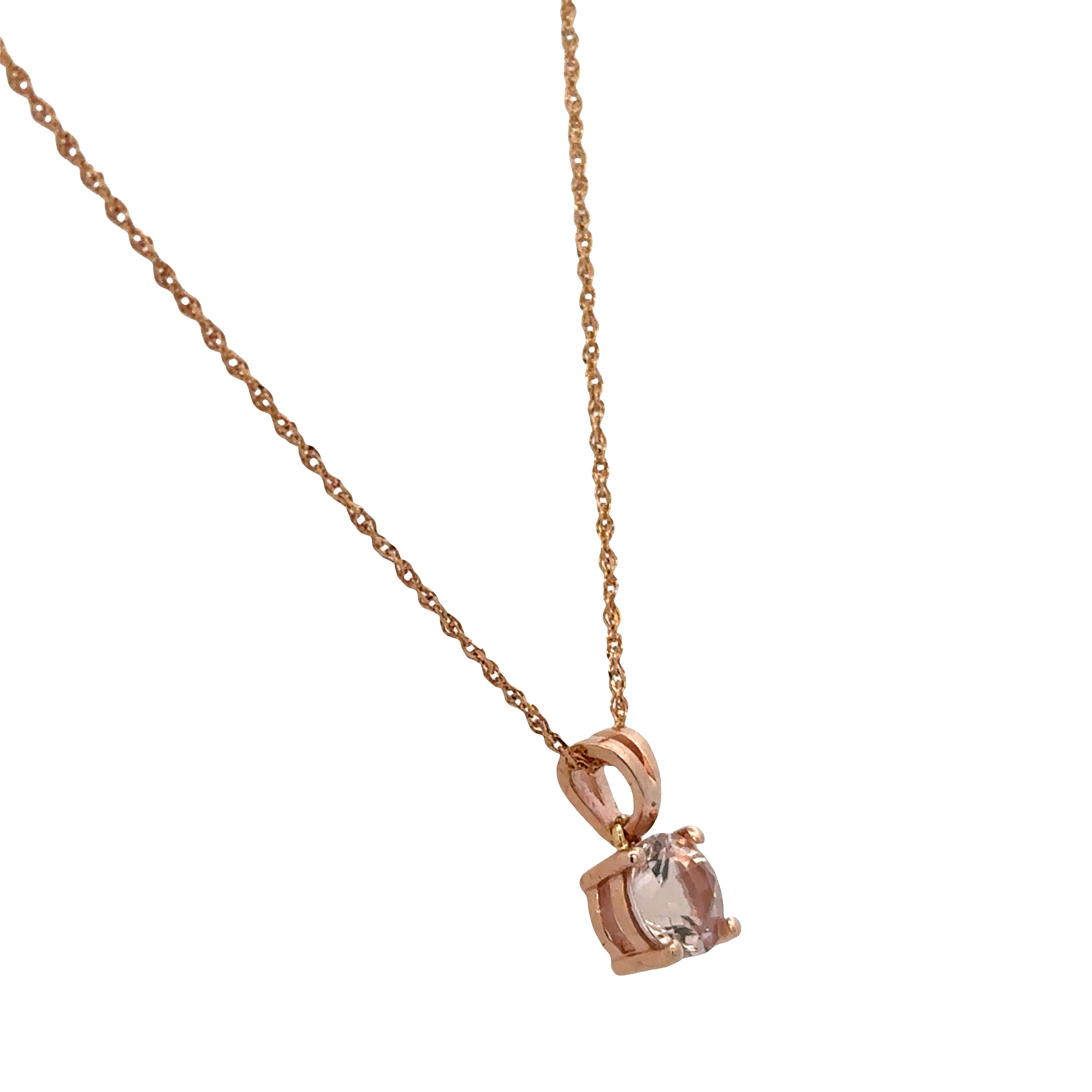 14k Rose Gold Morganite Pendant Necklace – 16"