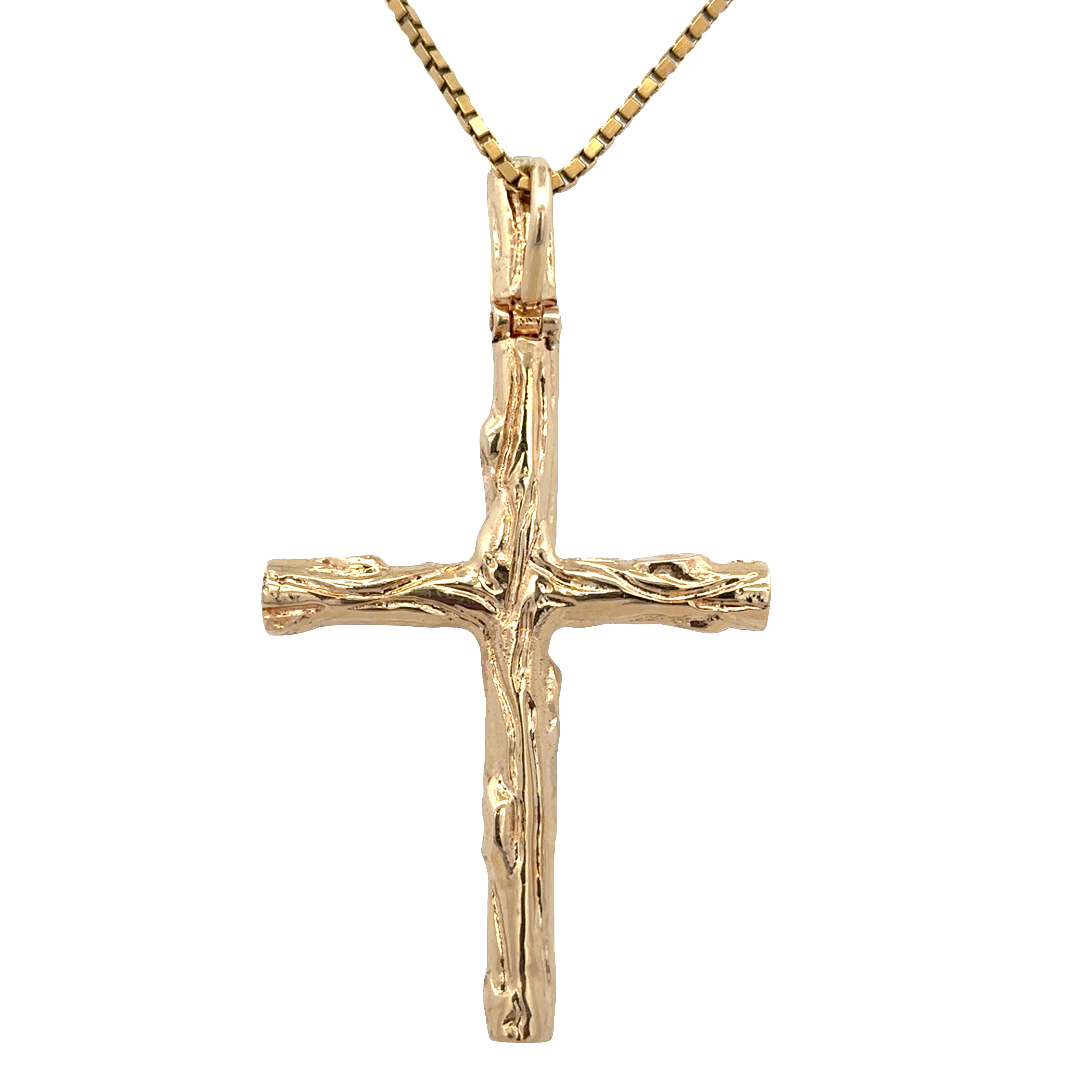 18k Yellow Gold Emerald & Green Tourmaline Cross Pendant Necklace – 24"