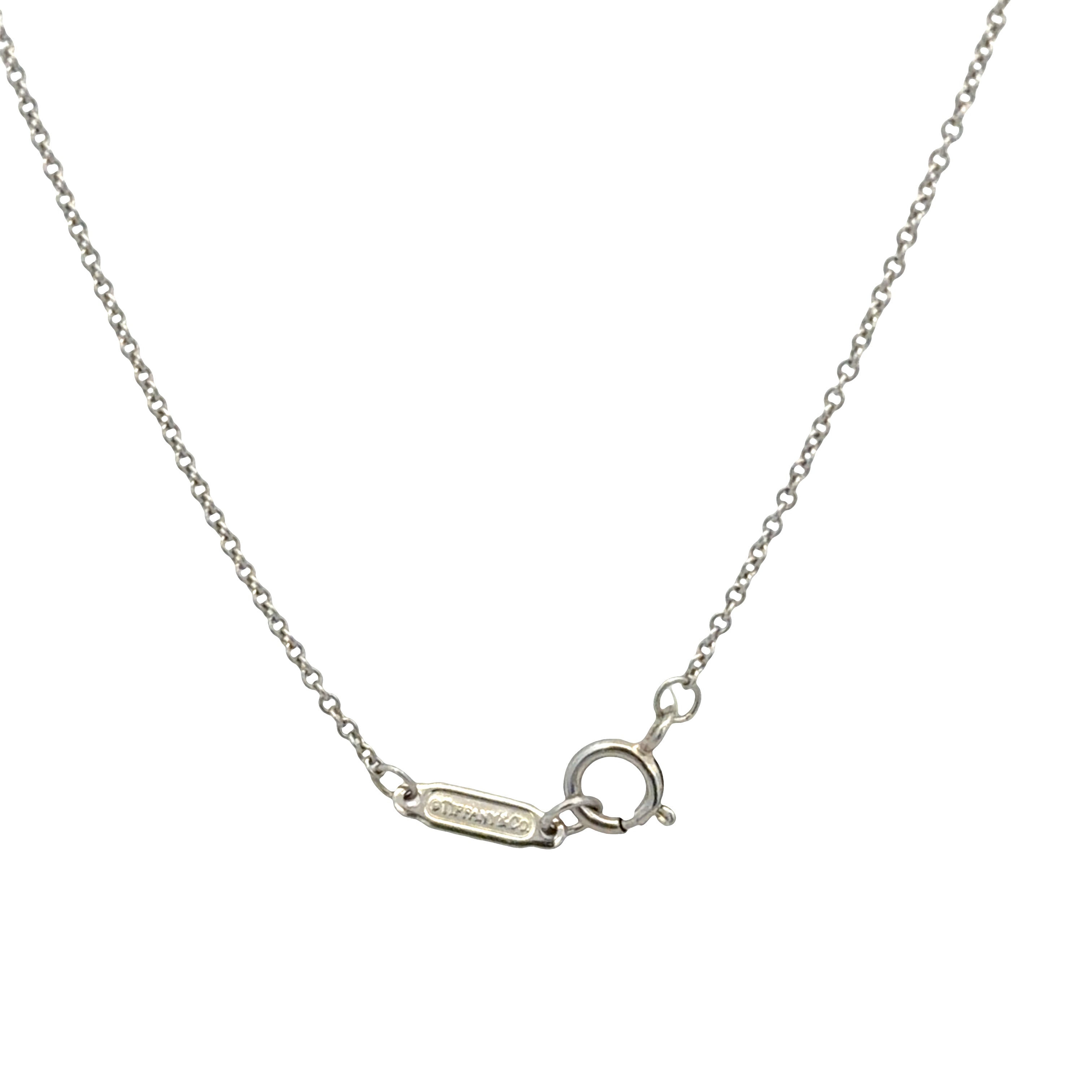 Estate Tiffany & Co. Platinum Sapphire & 1.14 CT Diamond Key Pendant Necklace – 20"