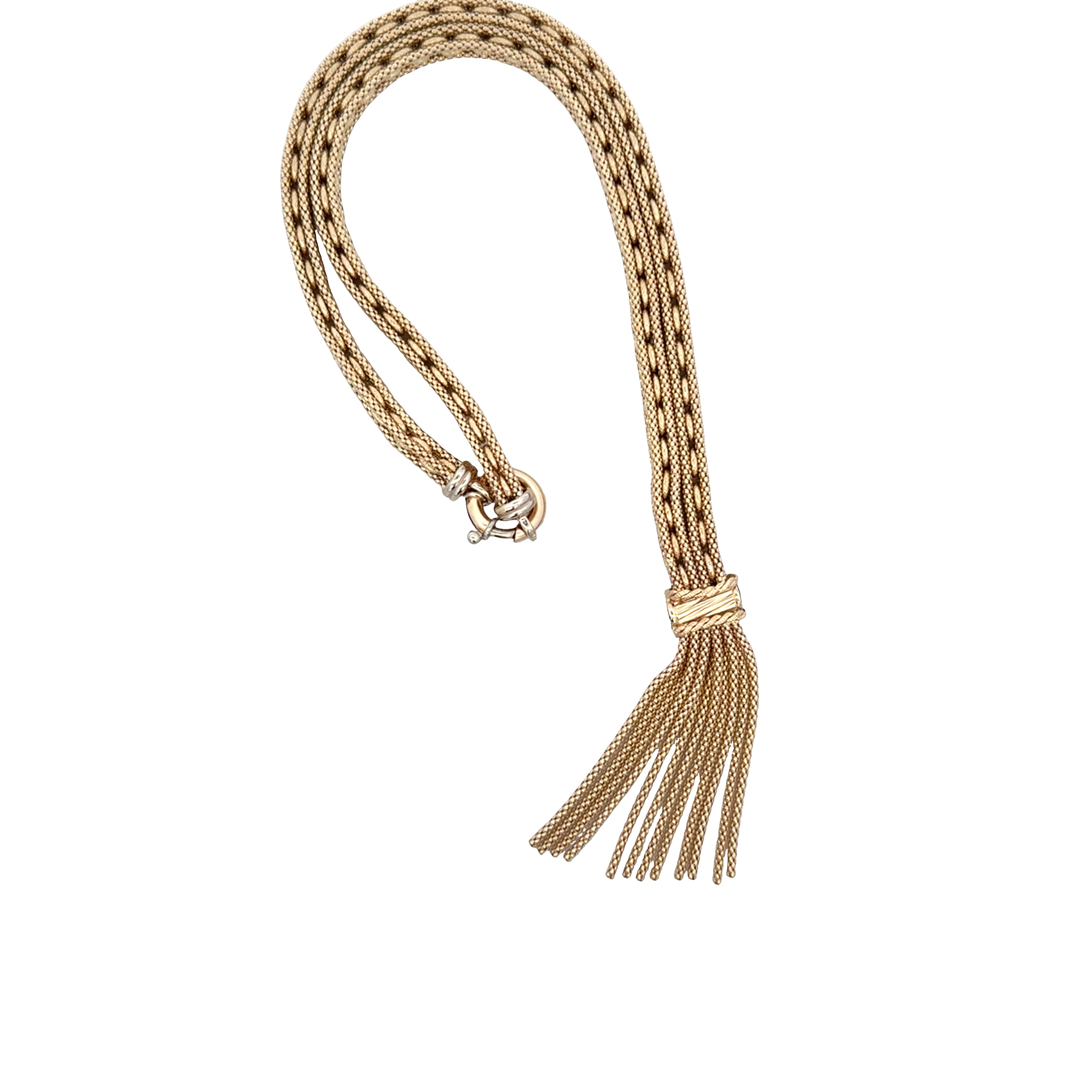 14k Yellow Gold 0.66 CT Sapphire Cabochon Tassel Necklace – 18"