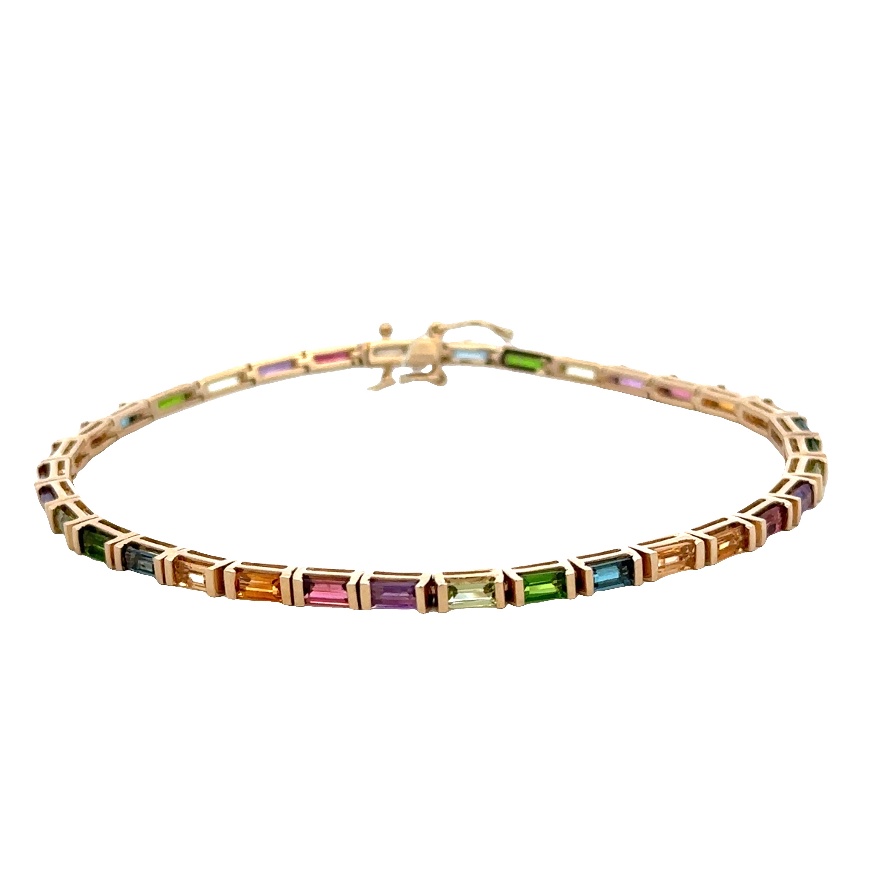 14k Yellow Gold Multigemstone Bracelet – 7"