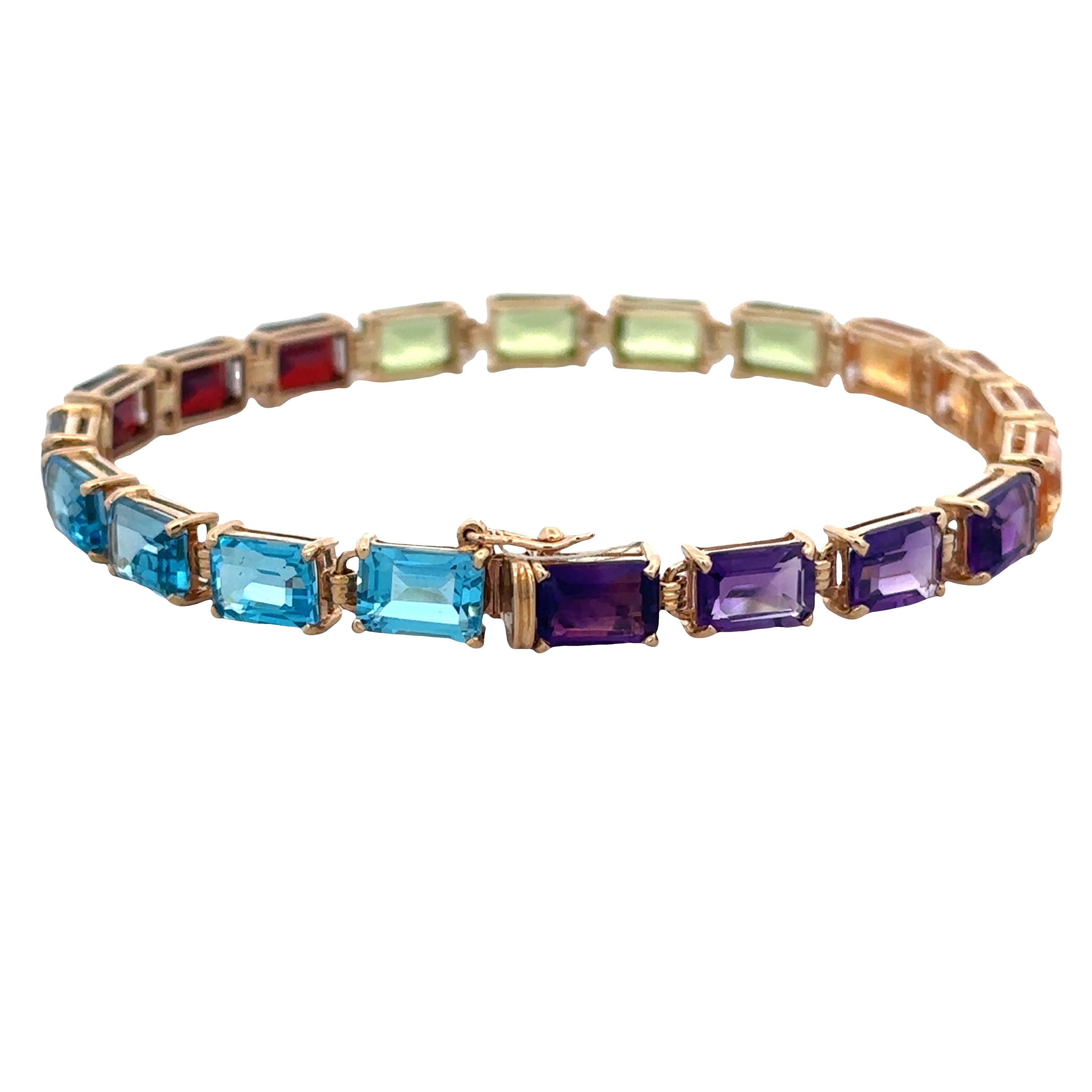 18k Yellow Gold 21.60 CTW Multi-Gemstone Bracelet – 7"
