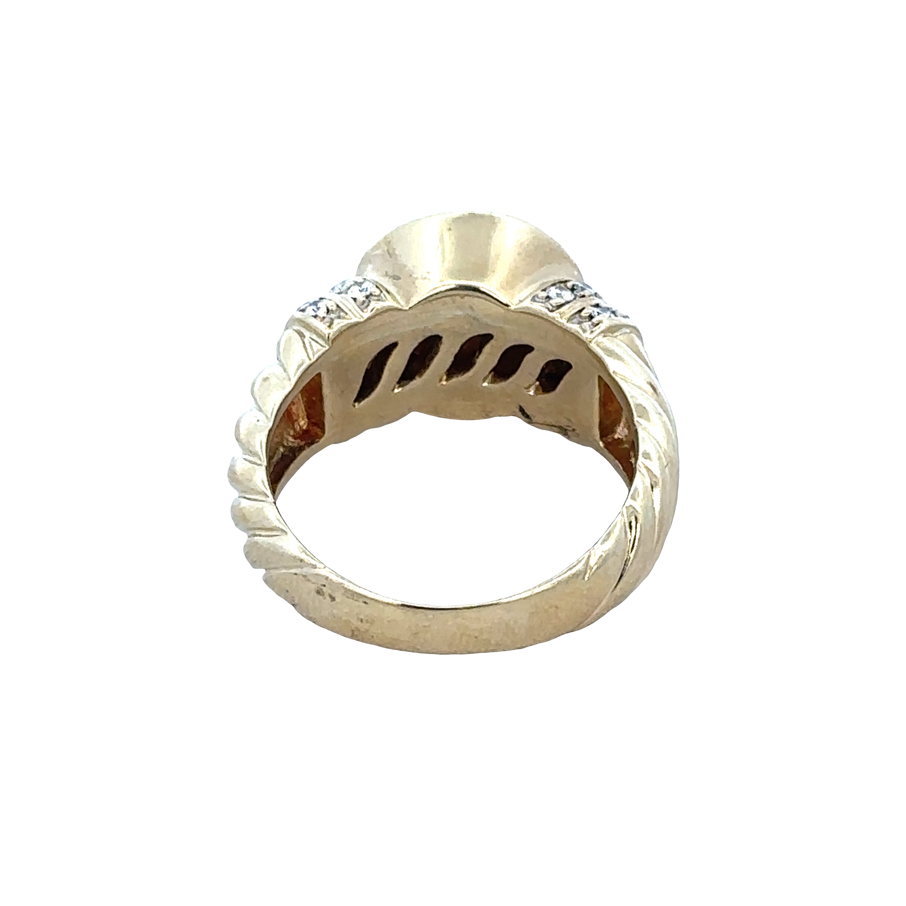 Estate David Yurman 18k Yellow Gold Mabe Pearl & Diamond Ring – Size 8.75