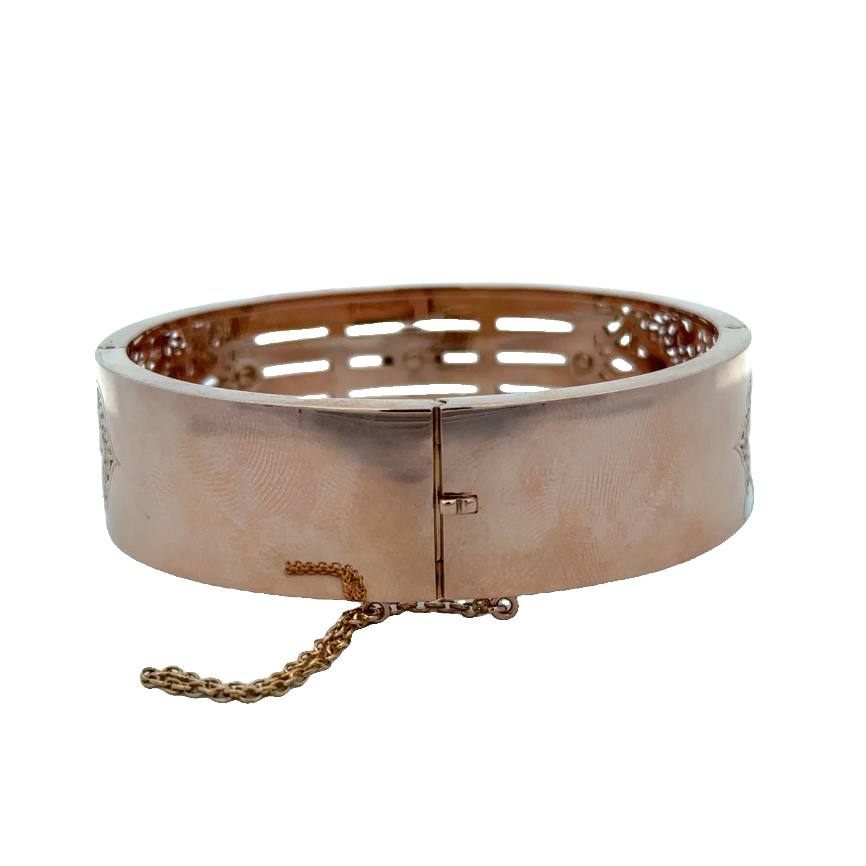 French Antique 18k Rose Gold Seed Pearl and Black Enamel Bracelet