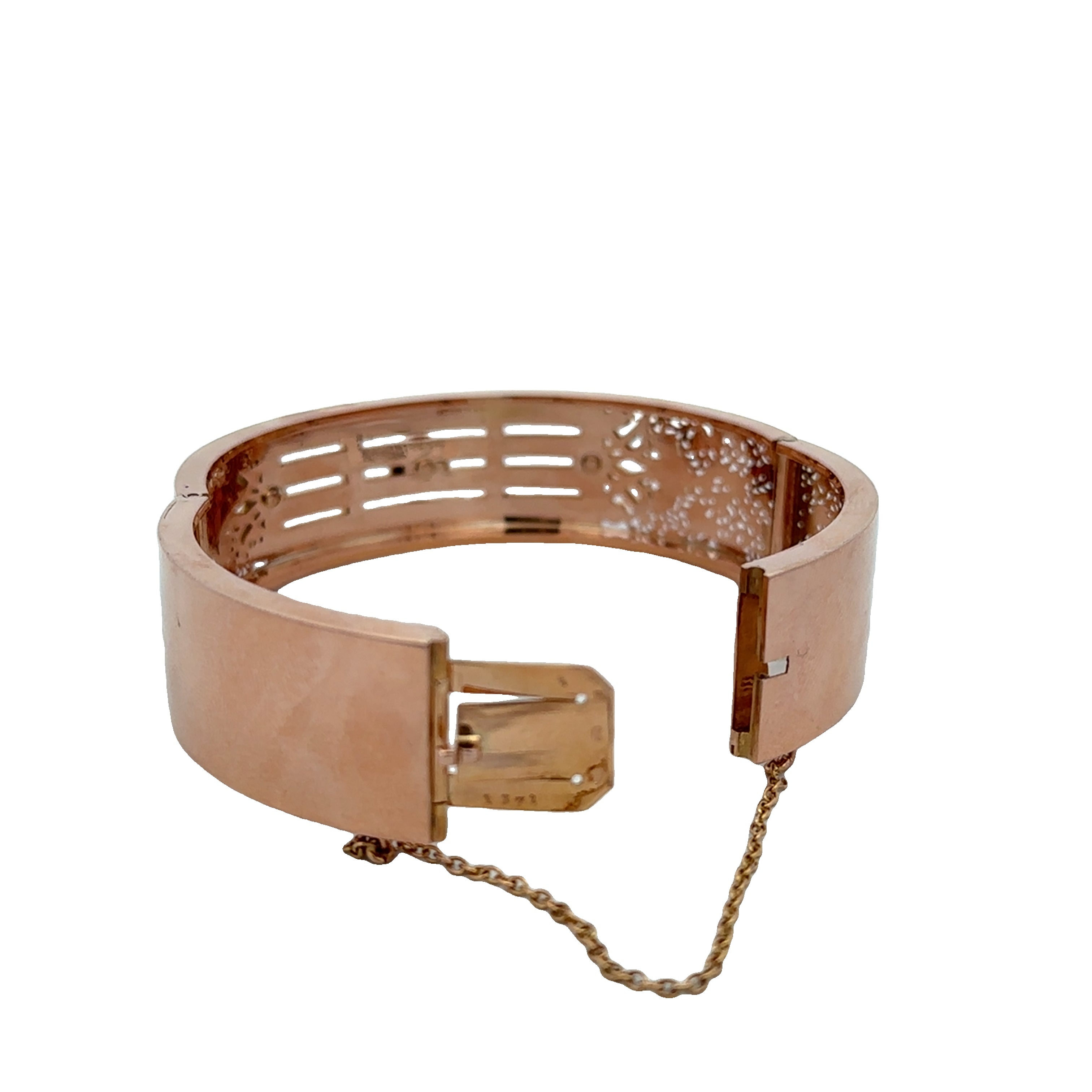 French Antique 18k Rose Gold Seed Pearl and Black Enamel Bracelet