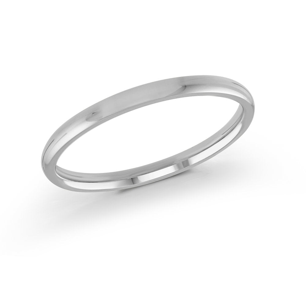 14k White Gold Classic 2mm Wedding Band – Size 8