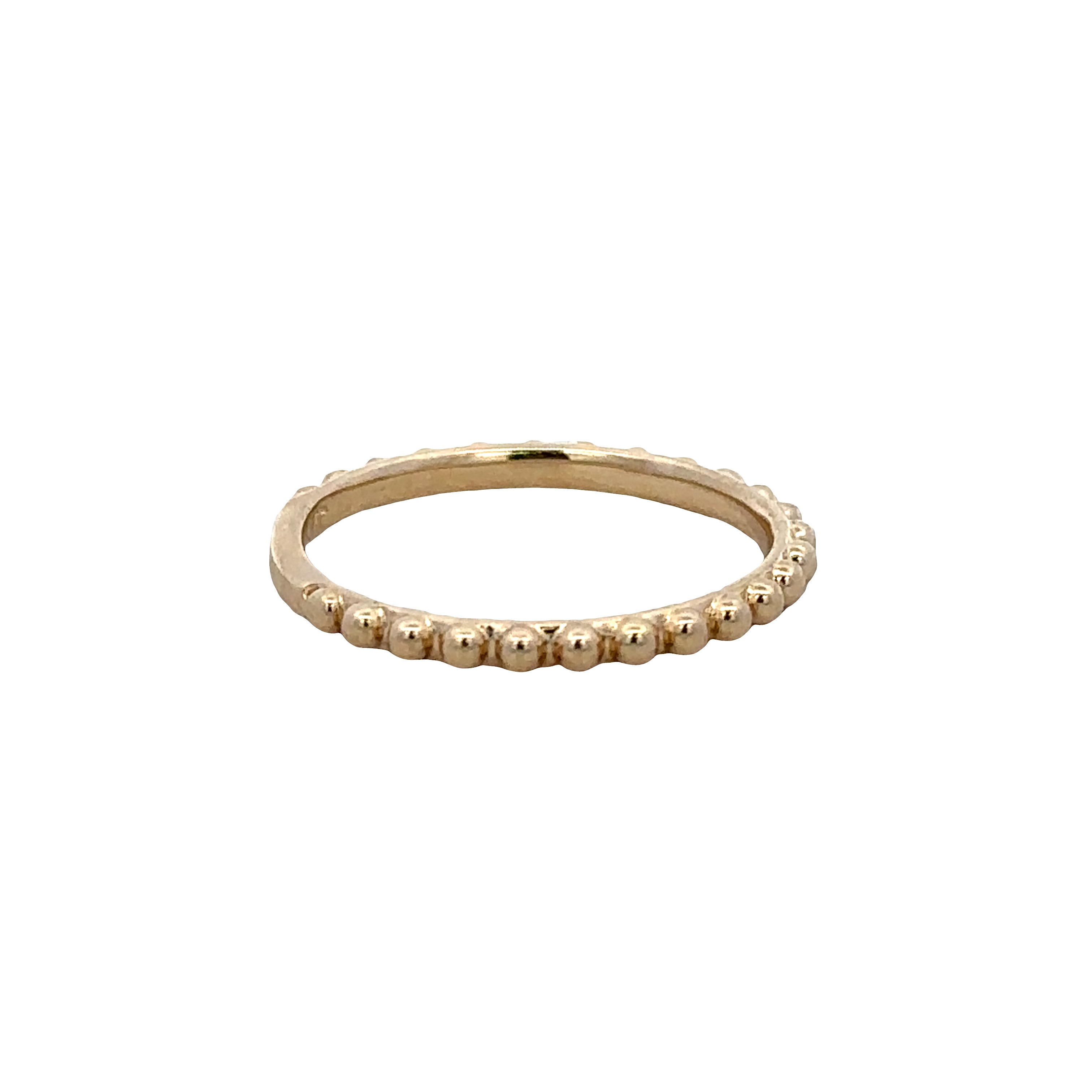 14k Yellow Gold Beaded Band – Size 6.75
