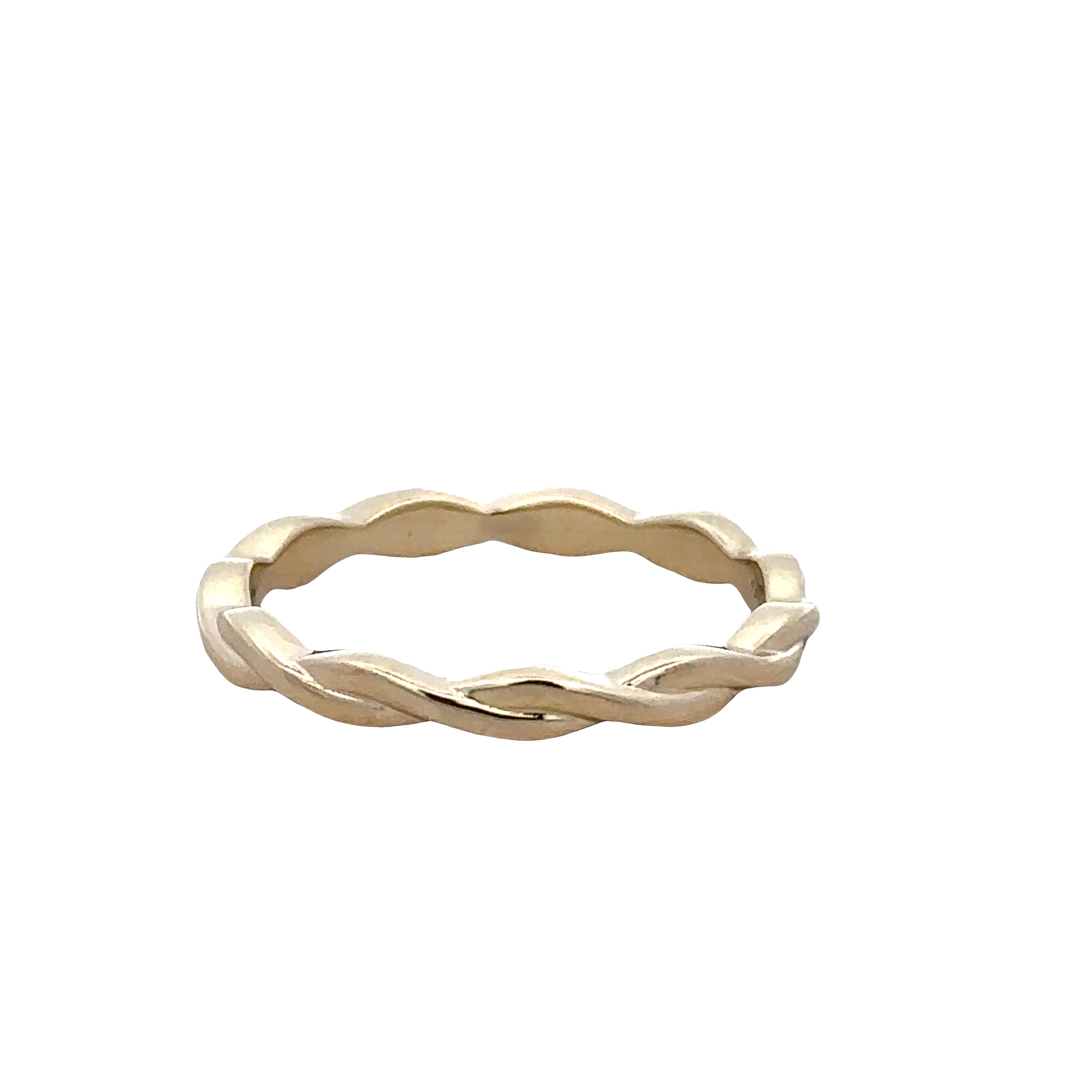 14k Yellow Gold Textured Braided Wedding Band – Size 6