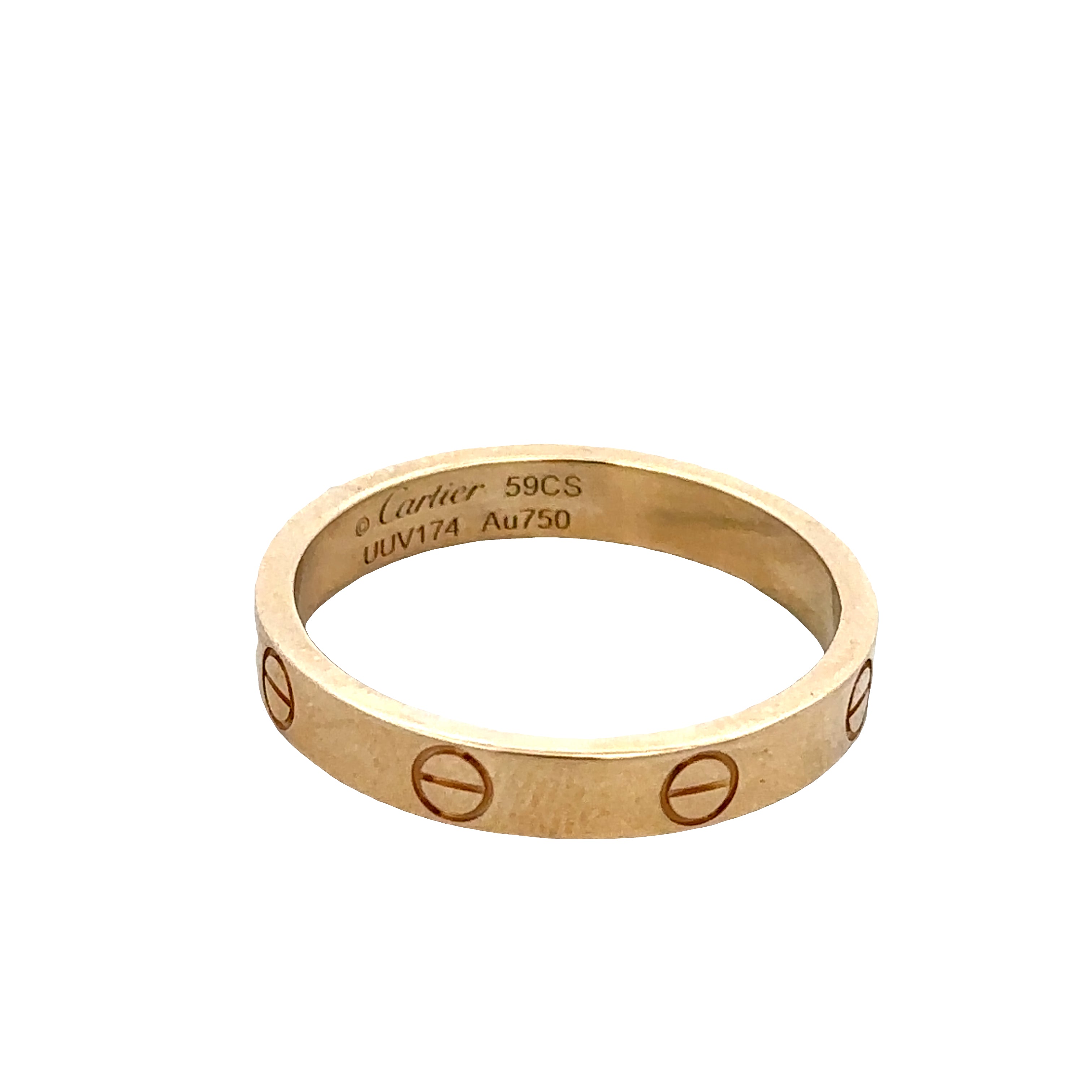 Estate Cartier 18k Yellow Gold Love Band Ring – Size 9