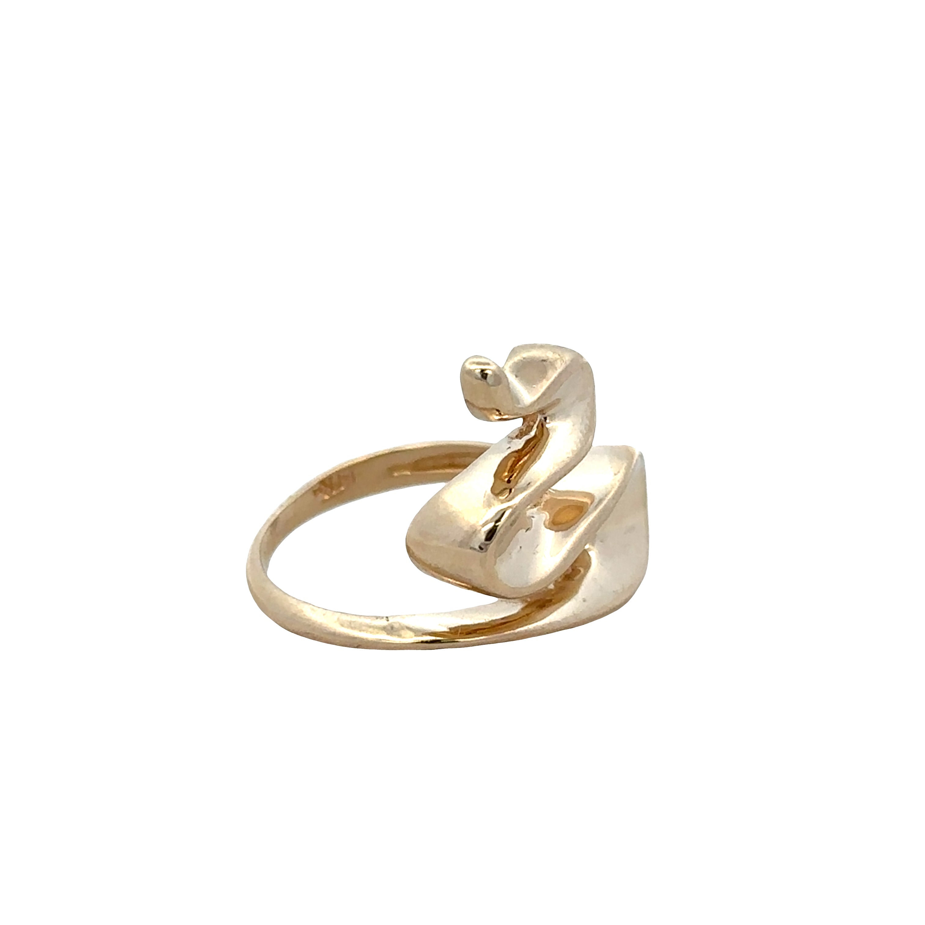 14k Yellow Gold Modern Snake Style Fashion Ring – Size 5