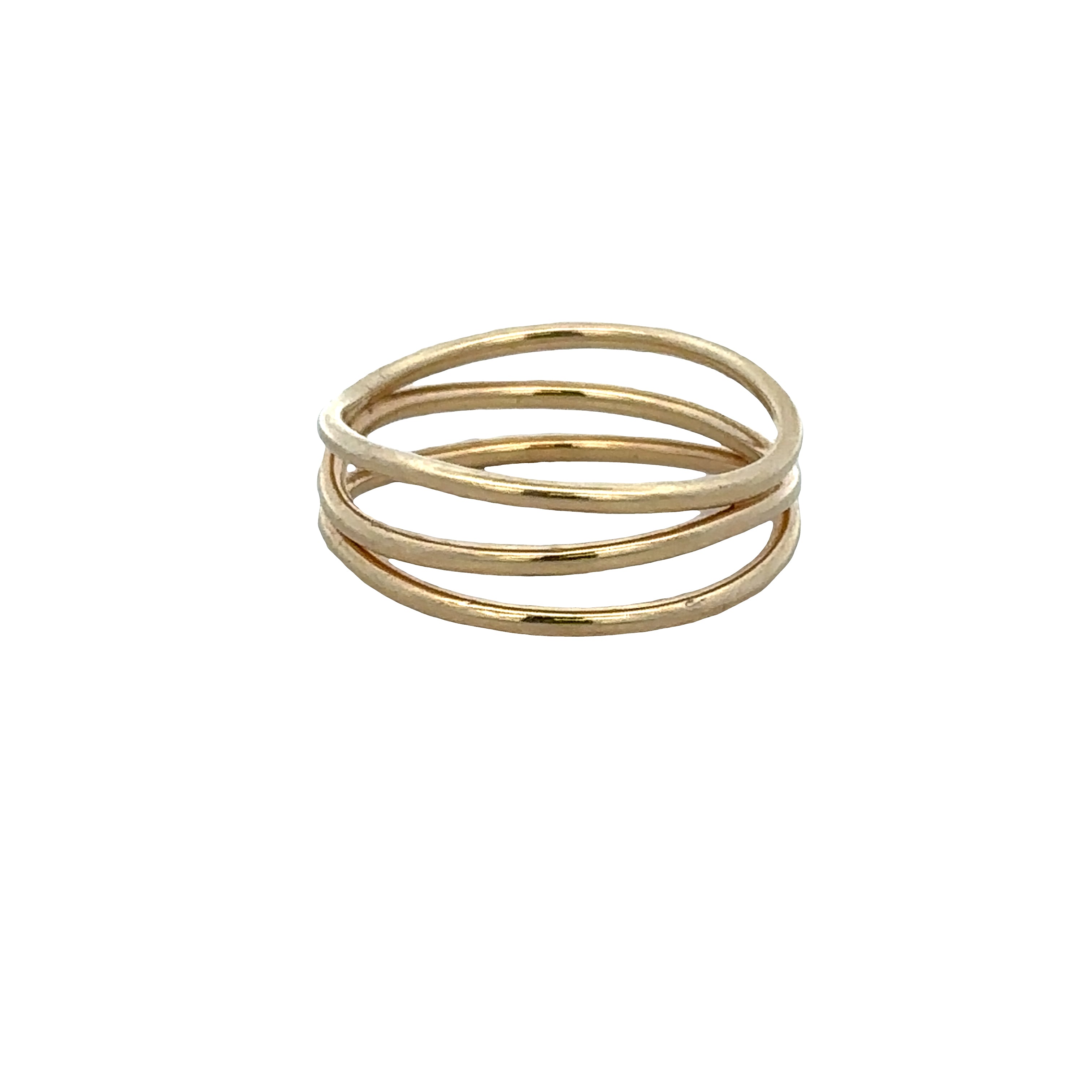 Estate Tiffany & Co. 18k Yellow Gold Three-Row Wave Band Ring – Size 6