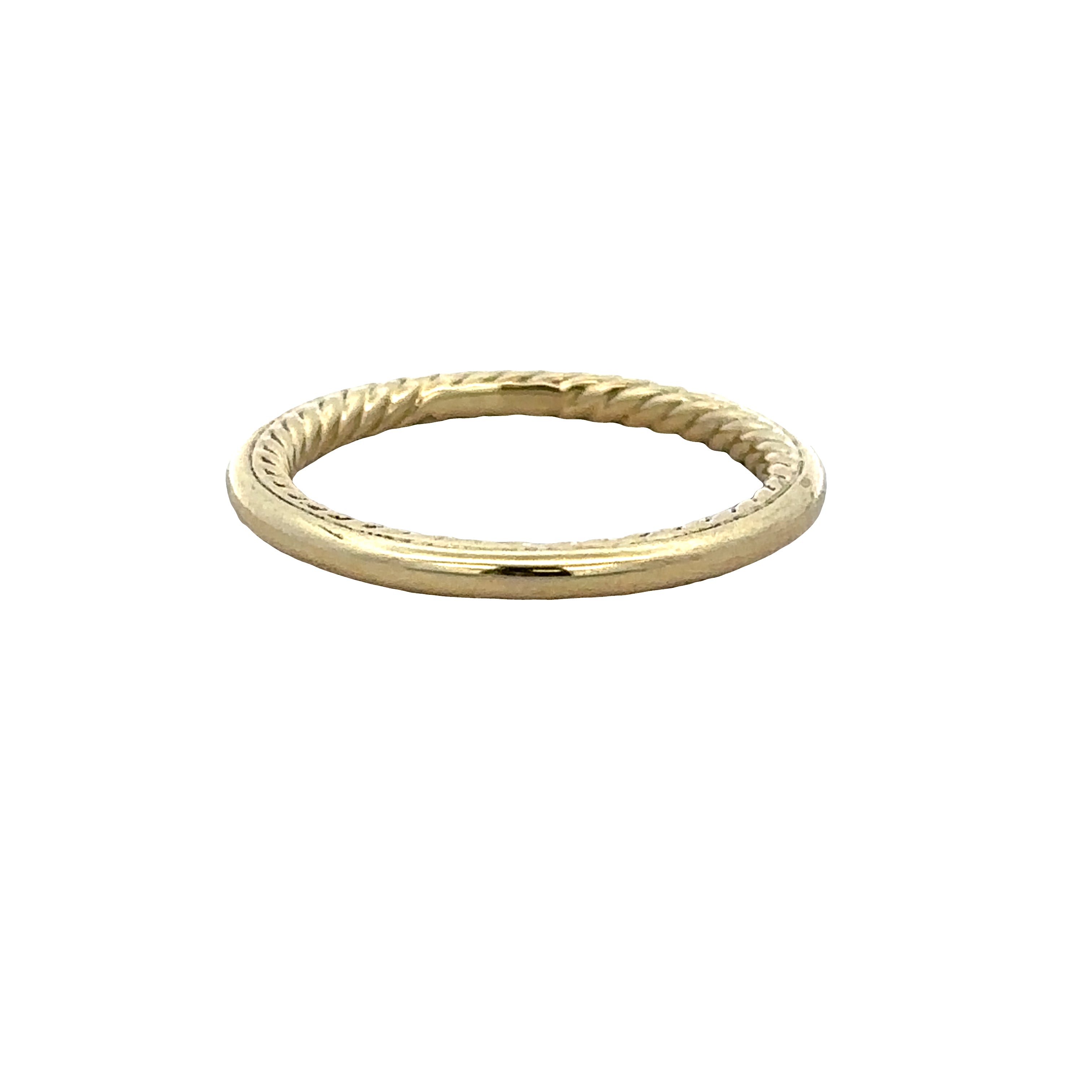 Estate David Yurman 18k Yellow Gold Cable Detail Band Ring – Size 6