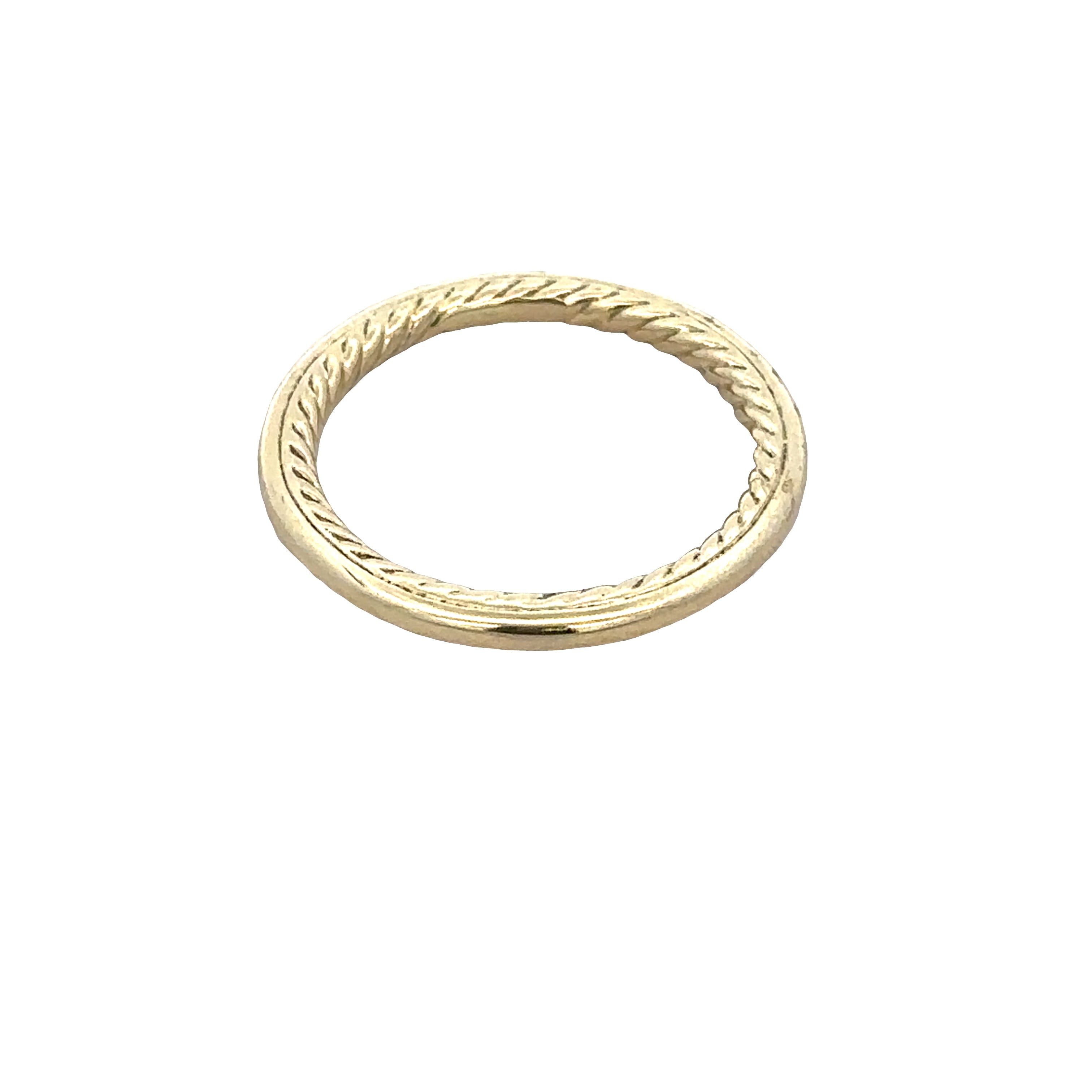 Estate David Yurman 18k Yellow Gold Cable Detail Band Ring – Size 6