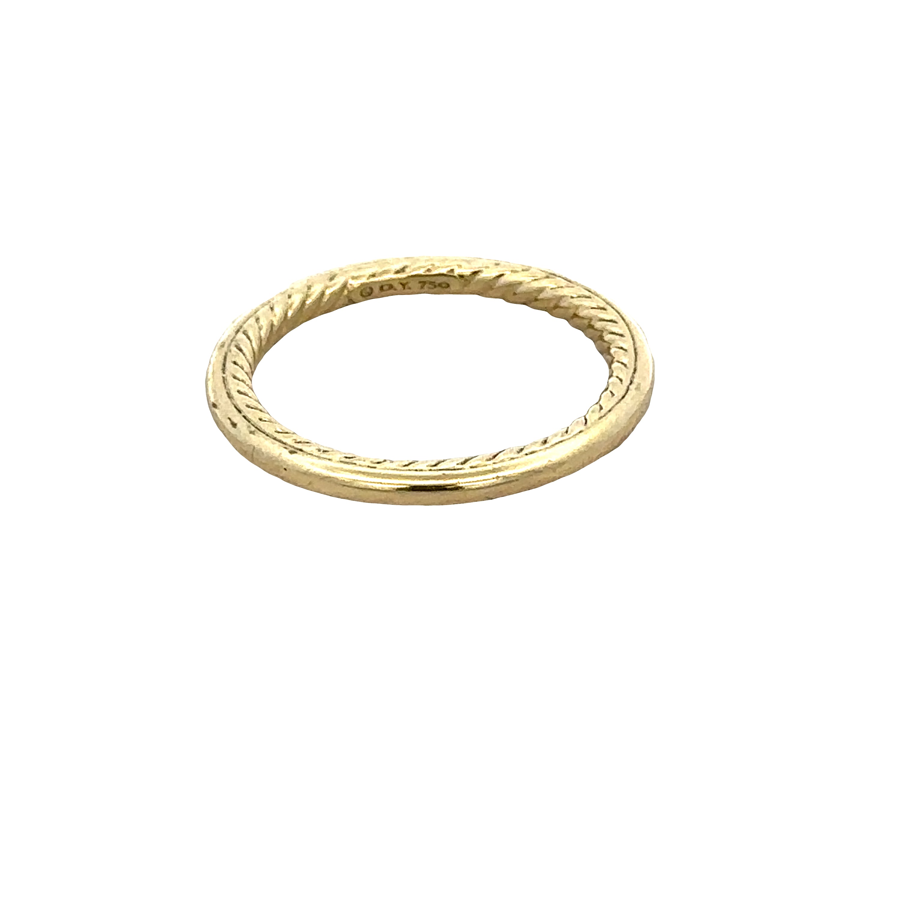 Estate David Yurman 18k Yellow Gold Cable Detail Band Ring – Size 6