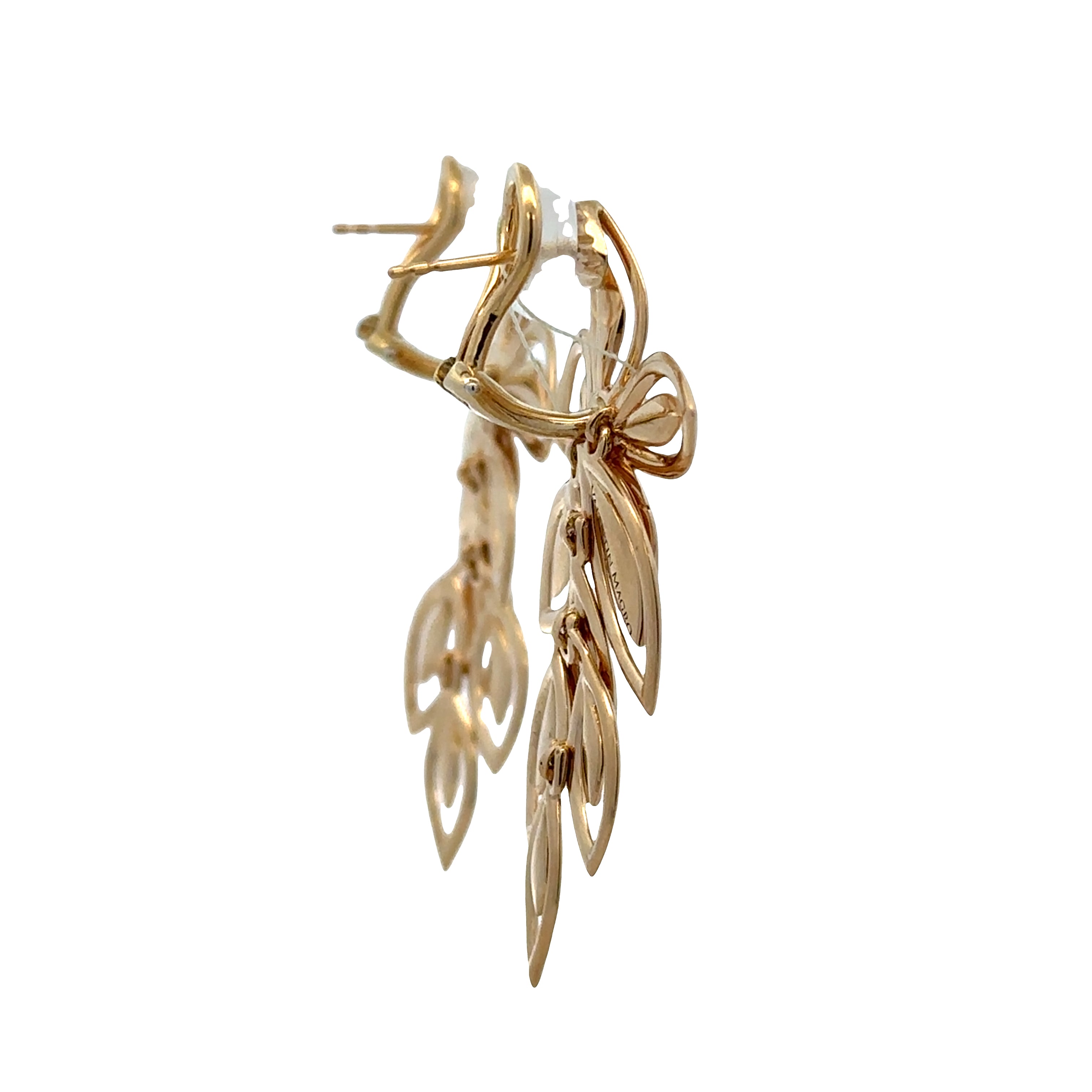 Estate Valentin Magro 18k Yellow Gold Foliate Earrings