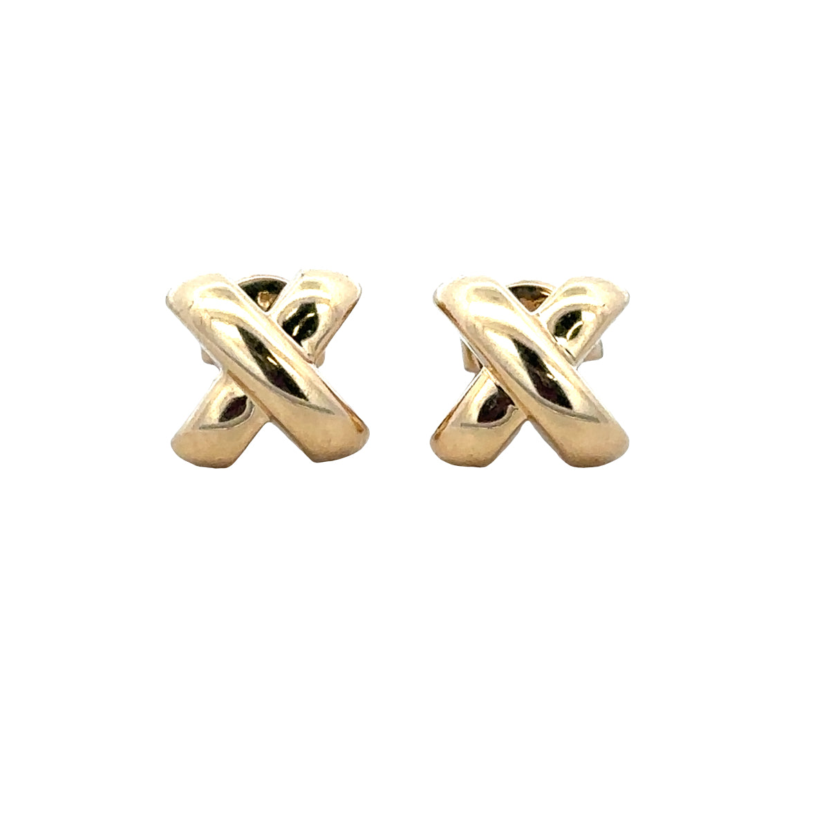 Estate Tiffany & Co. 18k Yellow Gold "X" Motif Stud Earrings