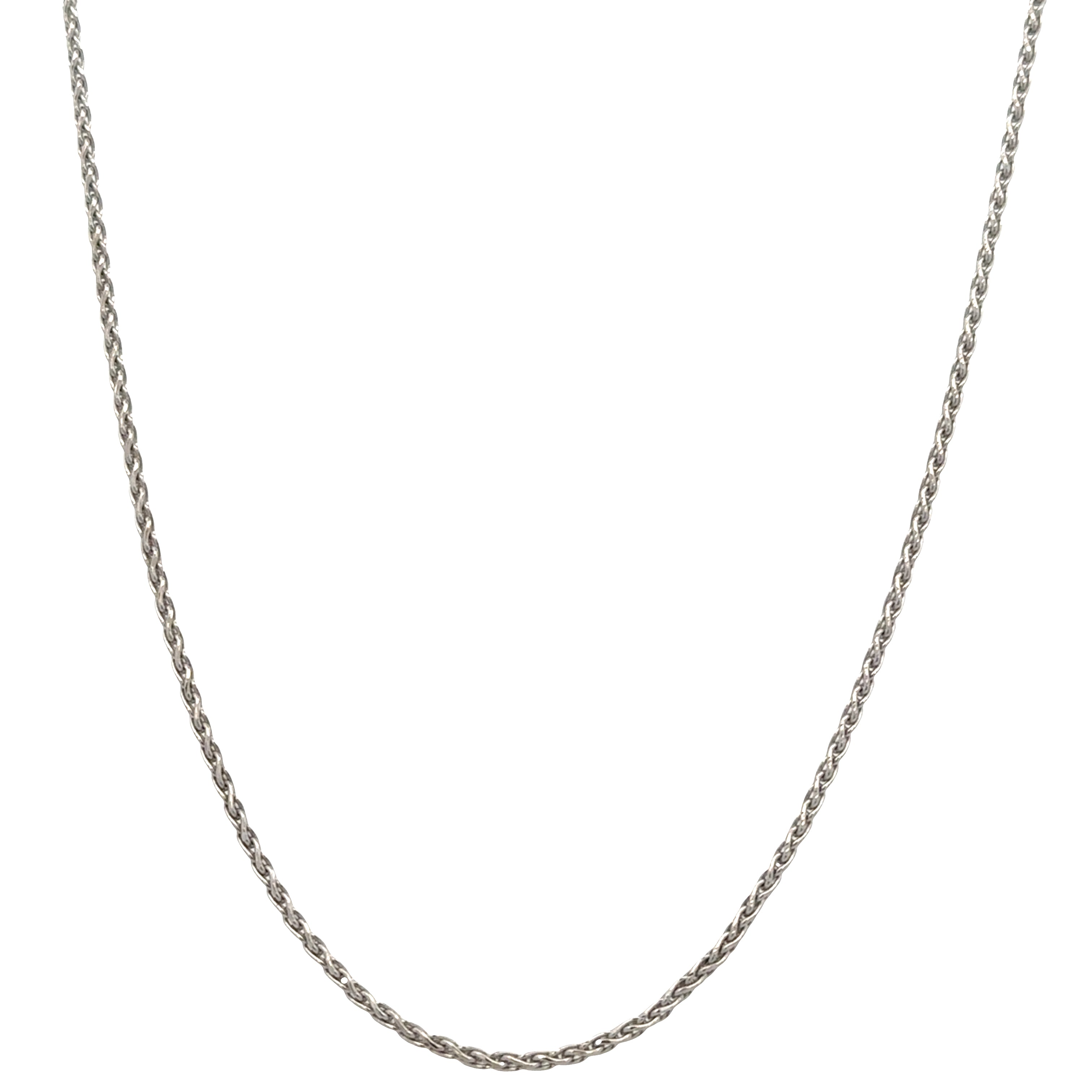 17.5" Wheat Chain in 18k White Gold