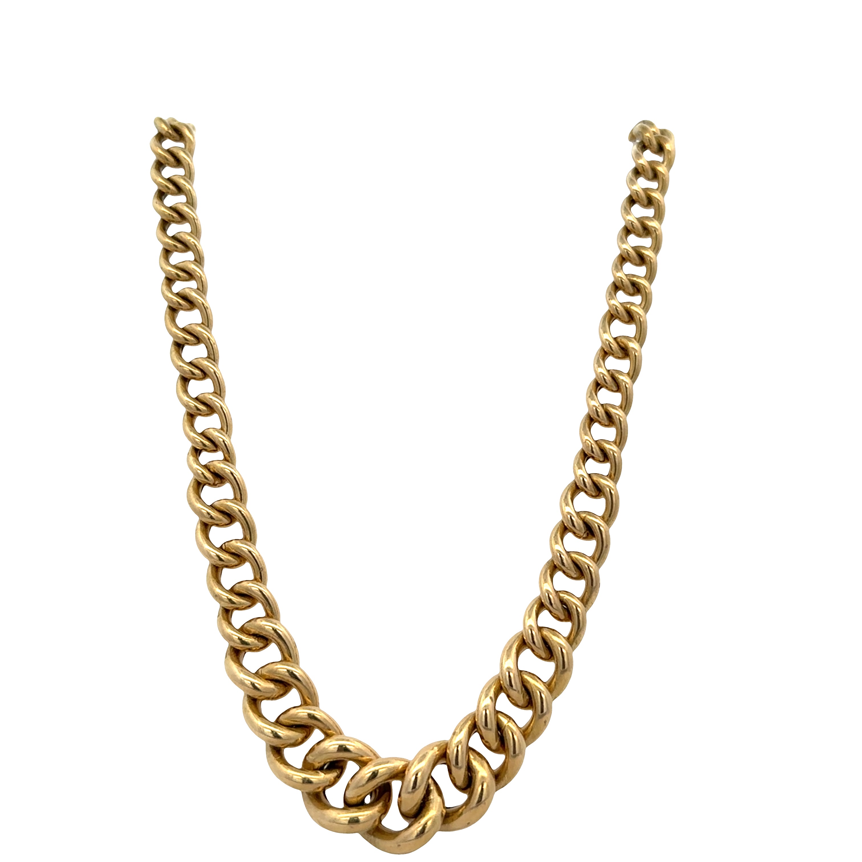 18k Yellow Gold Graduated Cable Chain Necklace – 18"