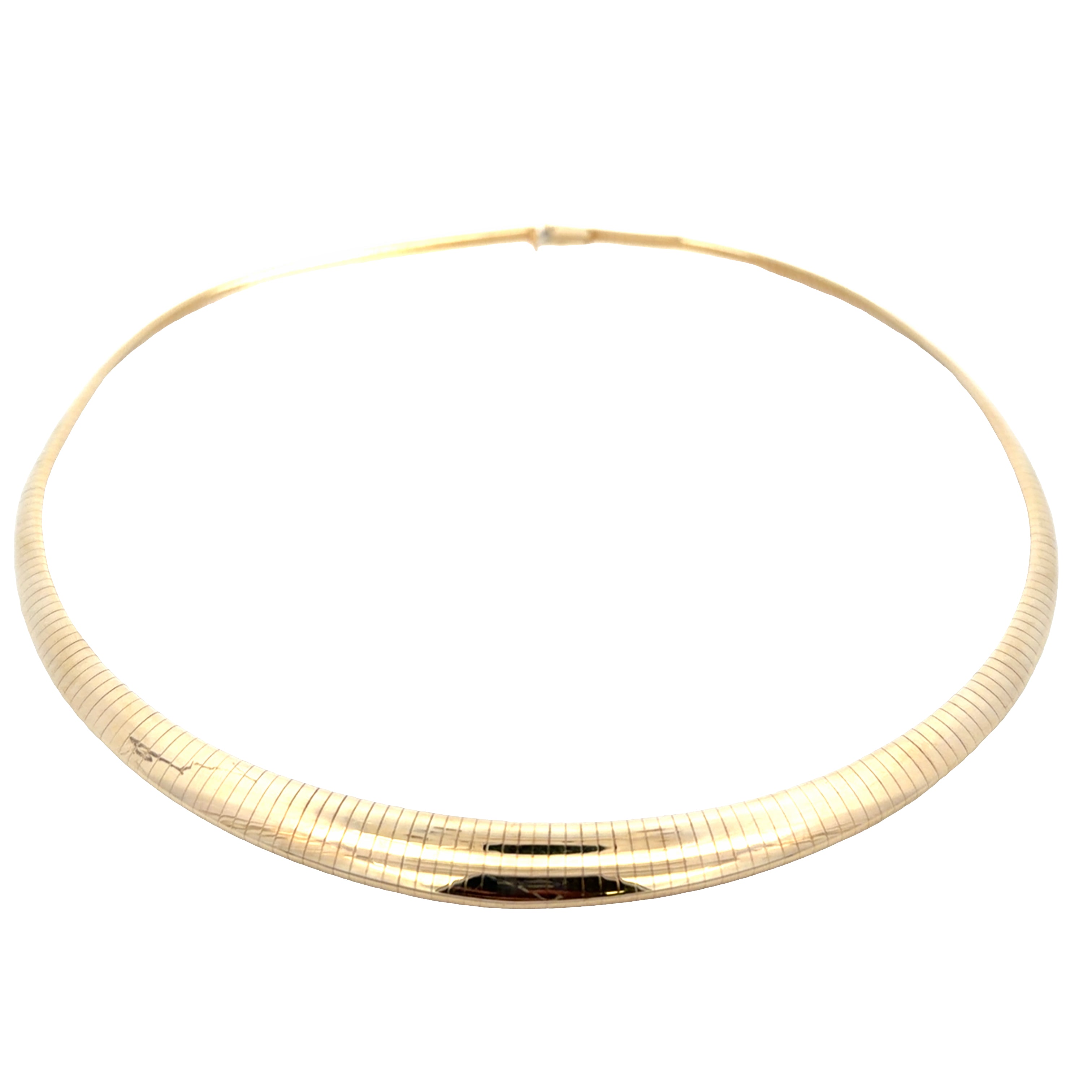 Vintage 14k Yellow Gold Graduated Omega Chain Necklace – 18.5"