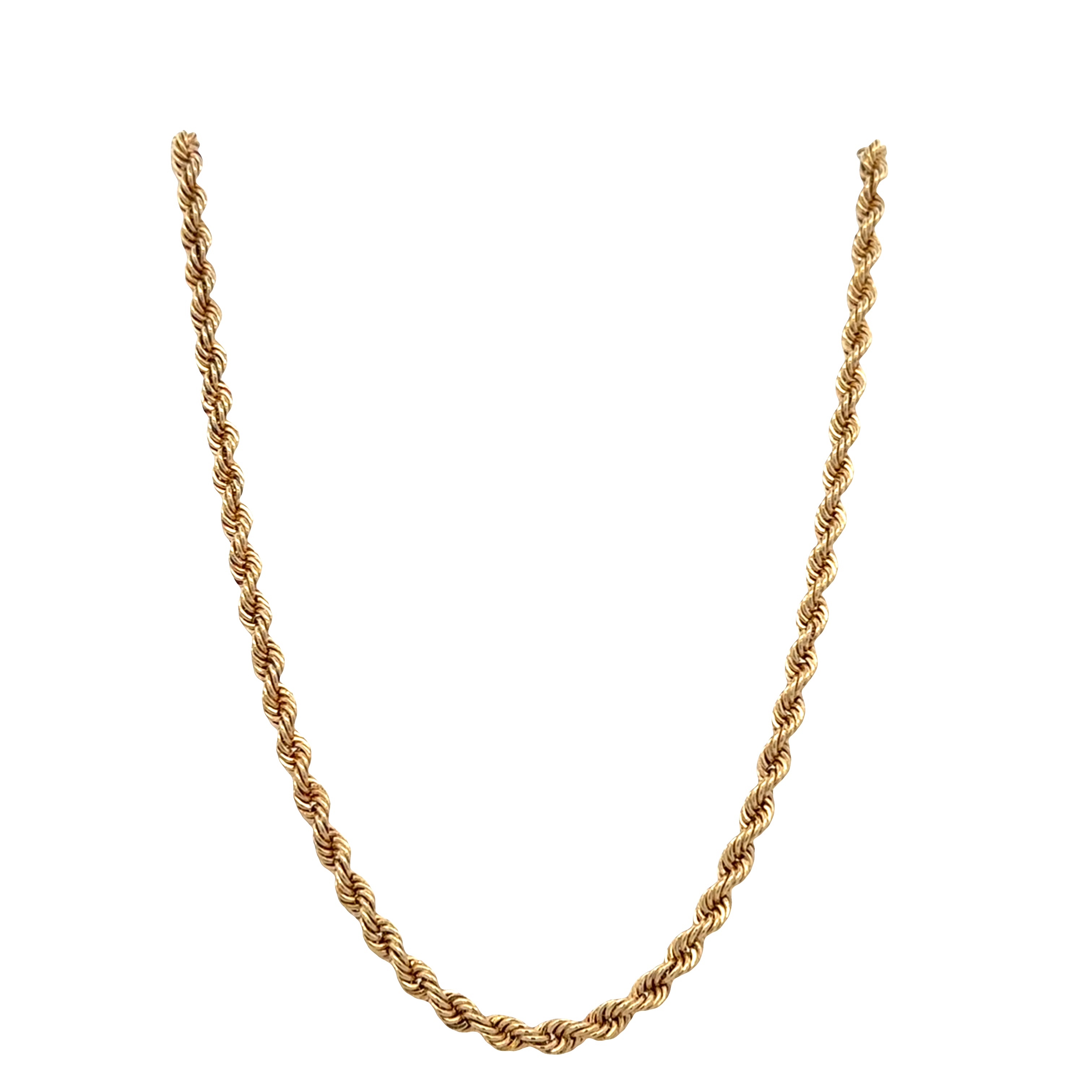 Substantial 14k Yellow Gold Rope Chain Necklace – 20"