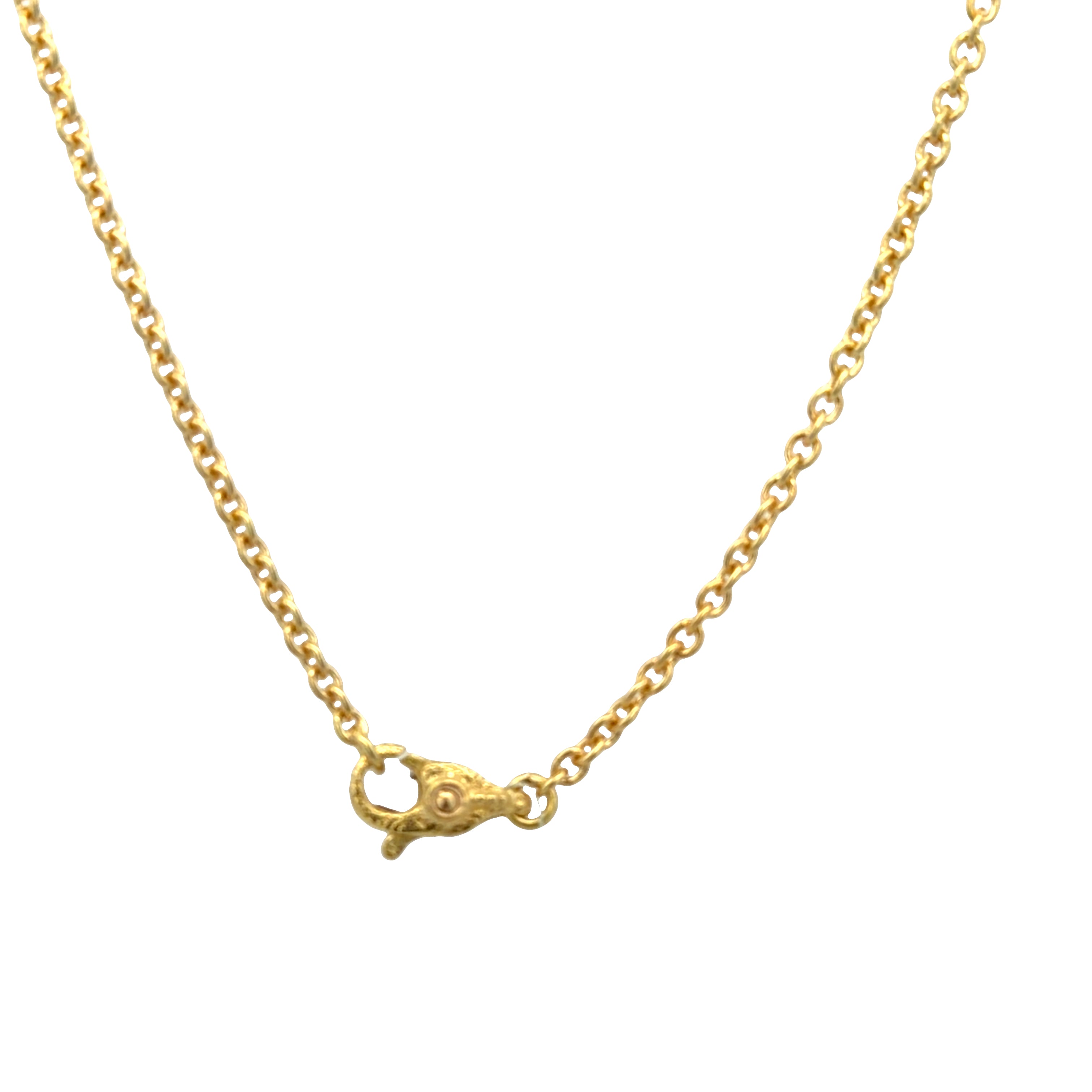 18k Yellow Gold Textured Amphora Necklace – 20"
