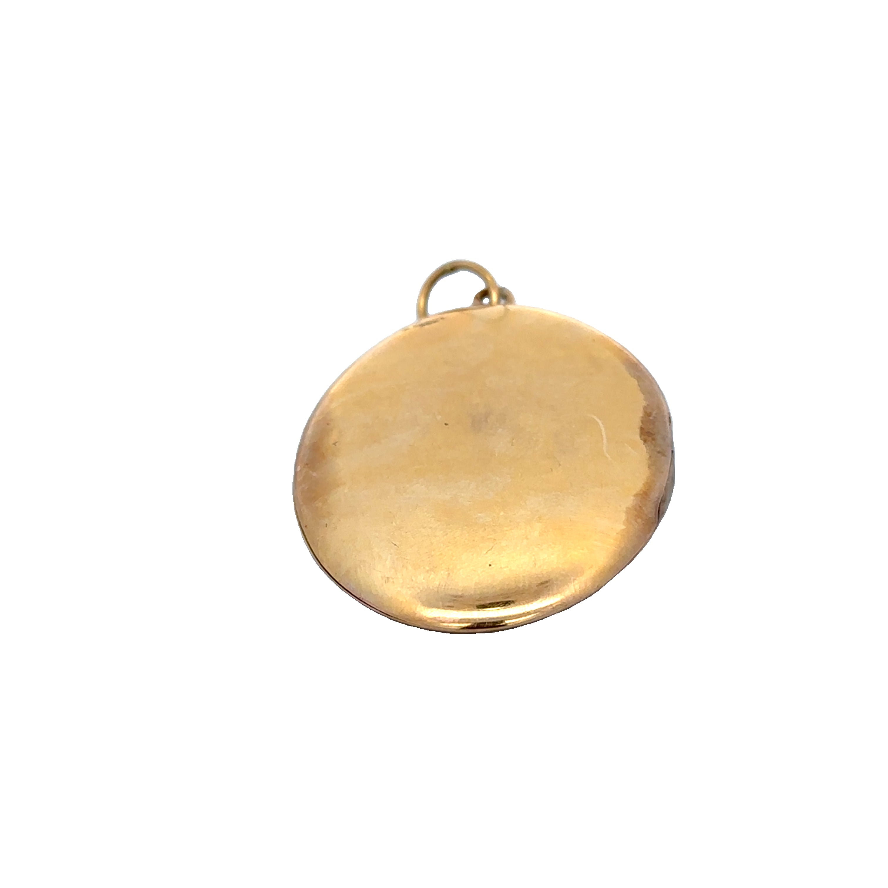 Antique Enameled & Chased Portrait Locket in 20k Yellow Gold