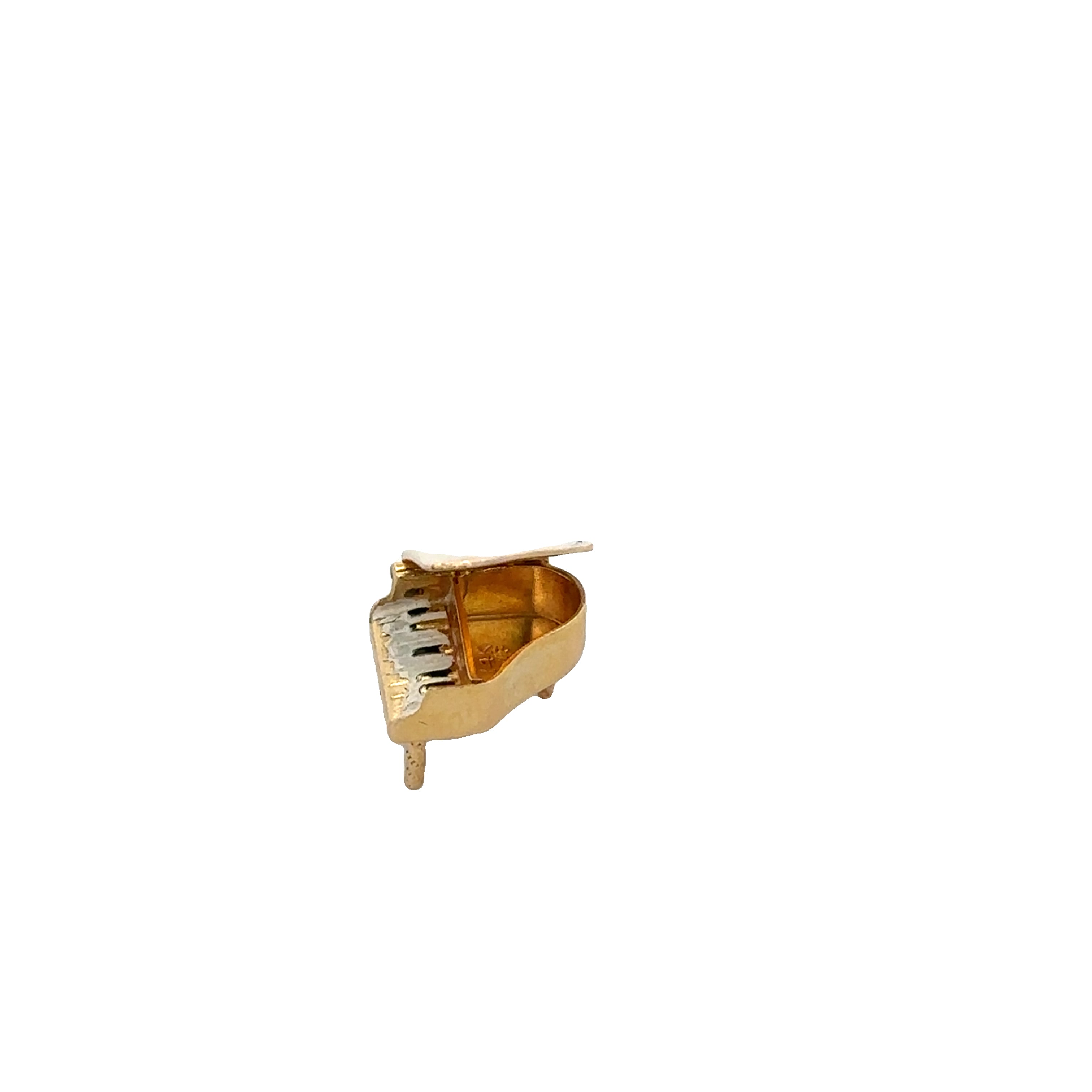 Vintage Enameled Grand Piano Charm in Yellow Gold