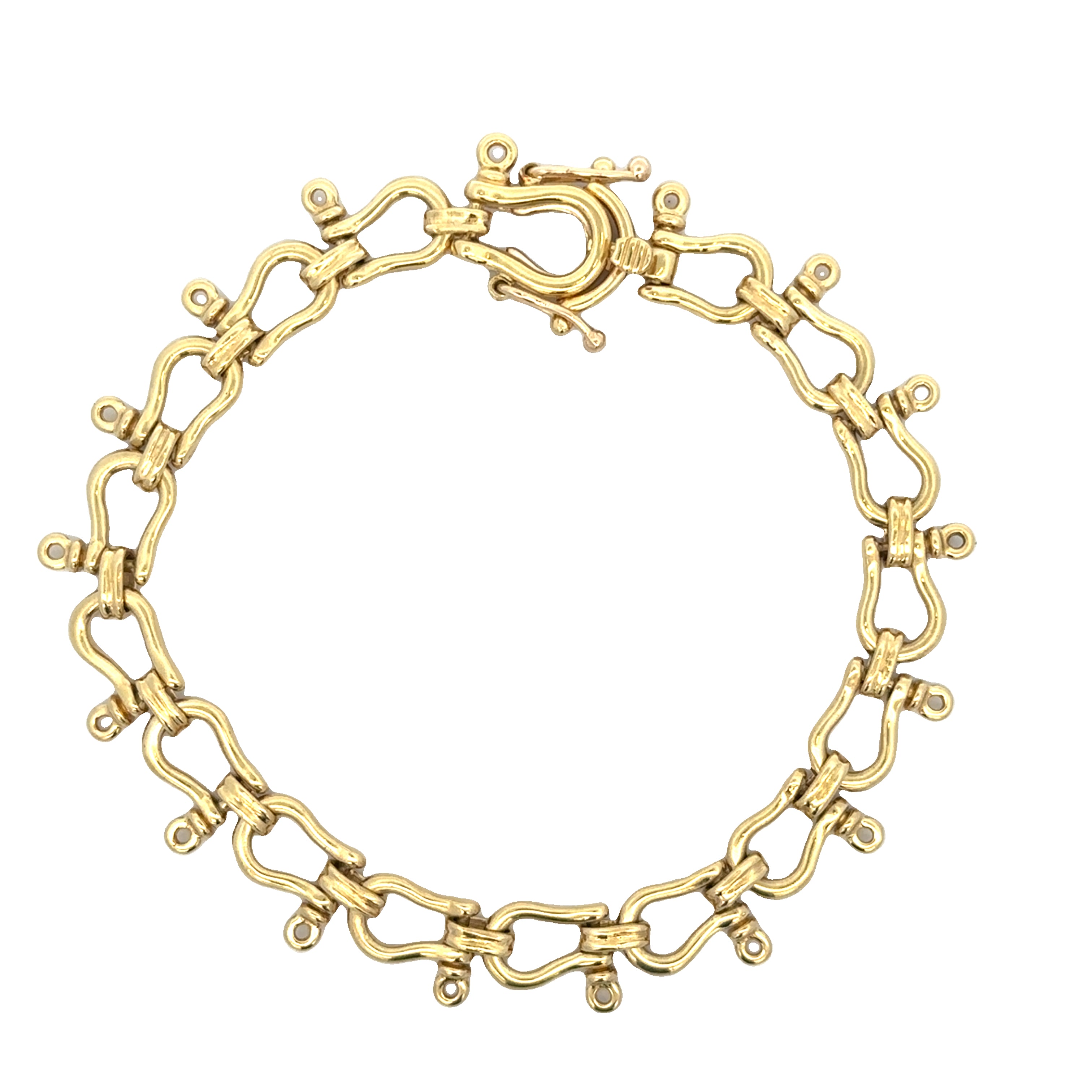 Shackle Link Bracelet in 18k Yellow Gold