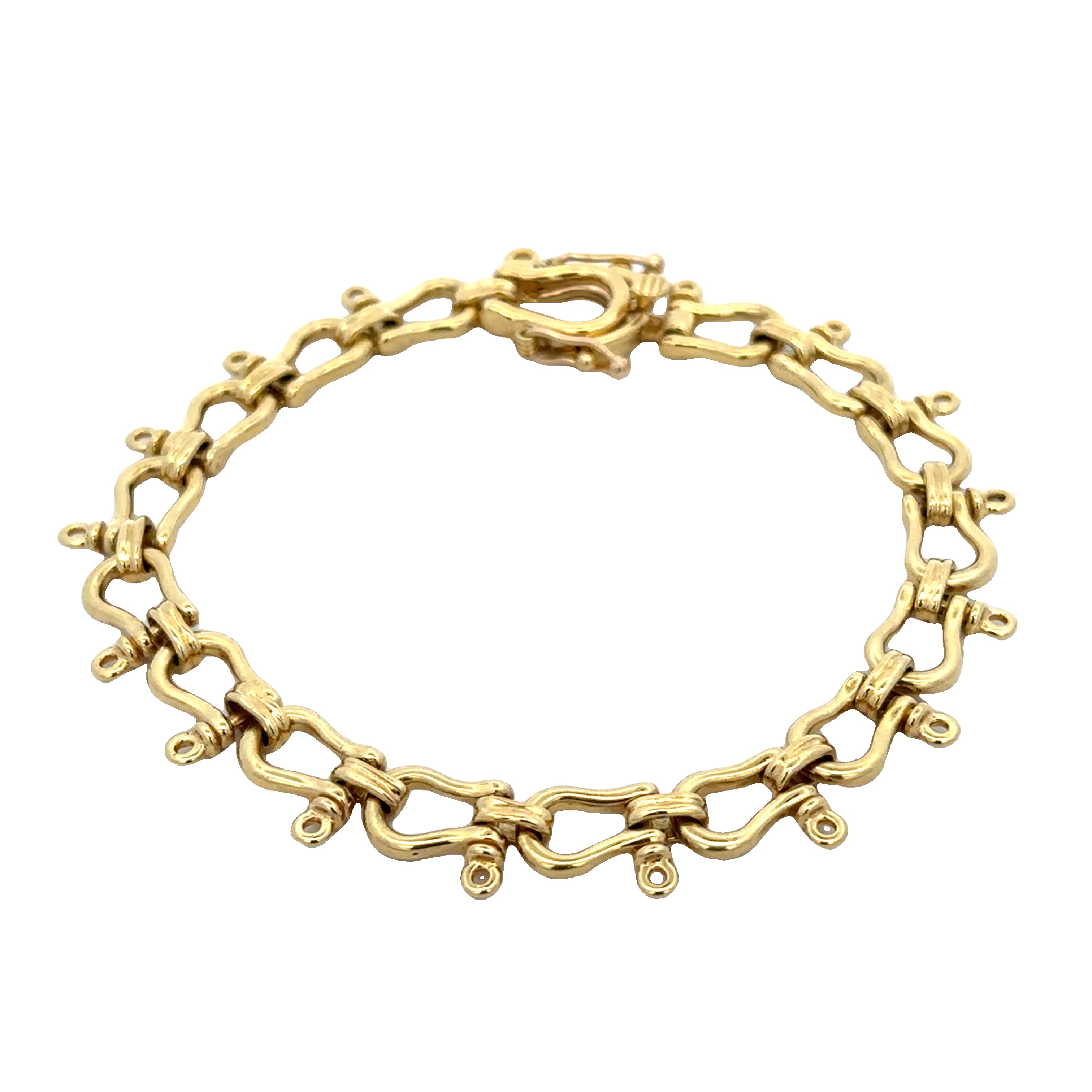 Shackle Link Bracelet in 18k Yellow Gold