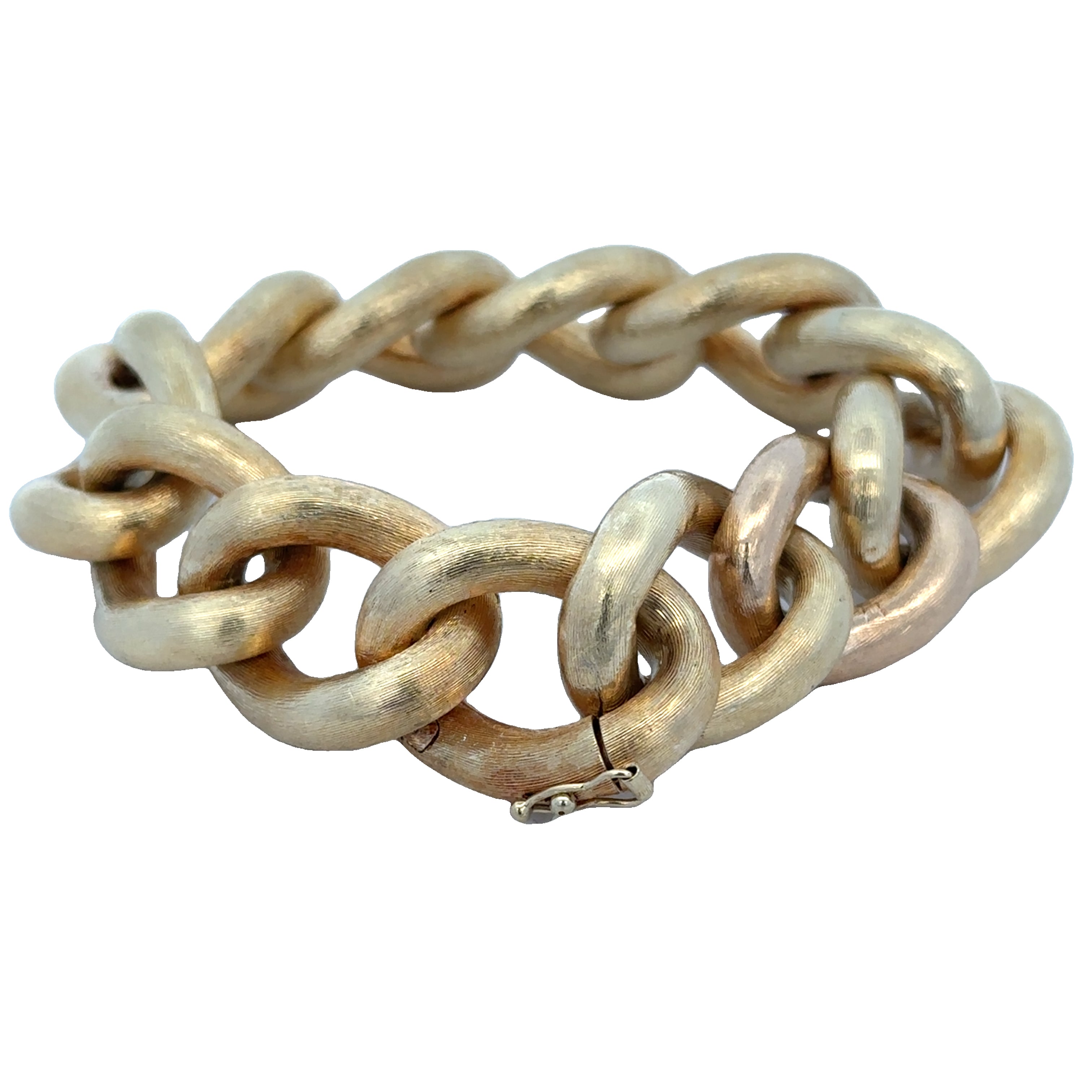 Statement Curb Link Bracelet with Florentine Finish