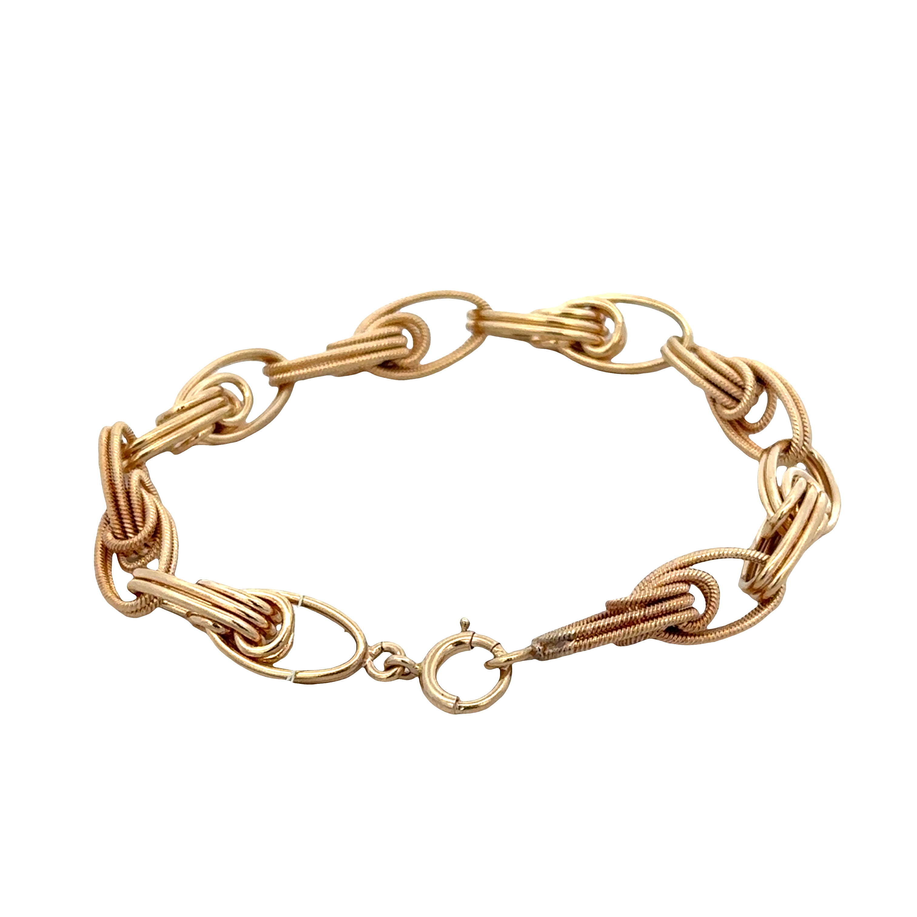 14k Yellow Gold Fancy Link Bracelet – 7"