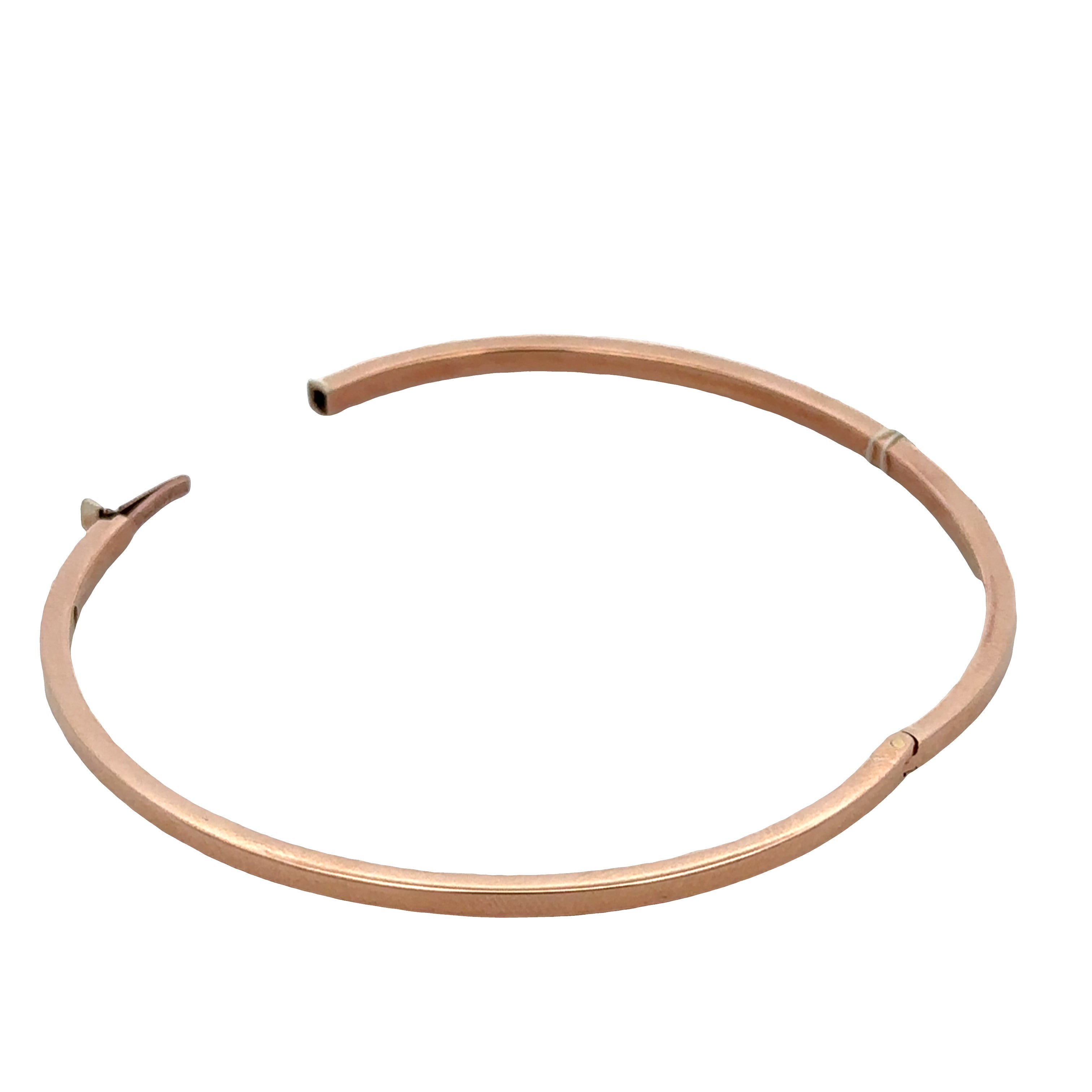 18k Rose Gold Hinged Bangle Bracelet – 7"