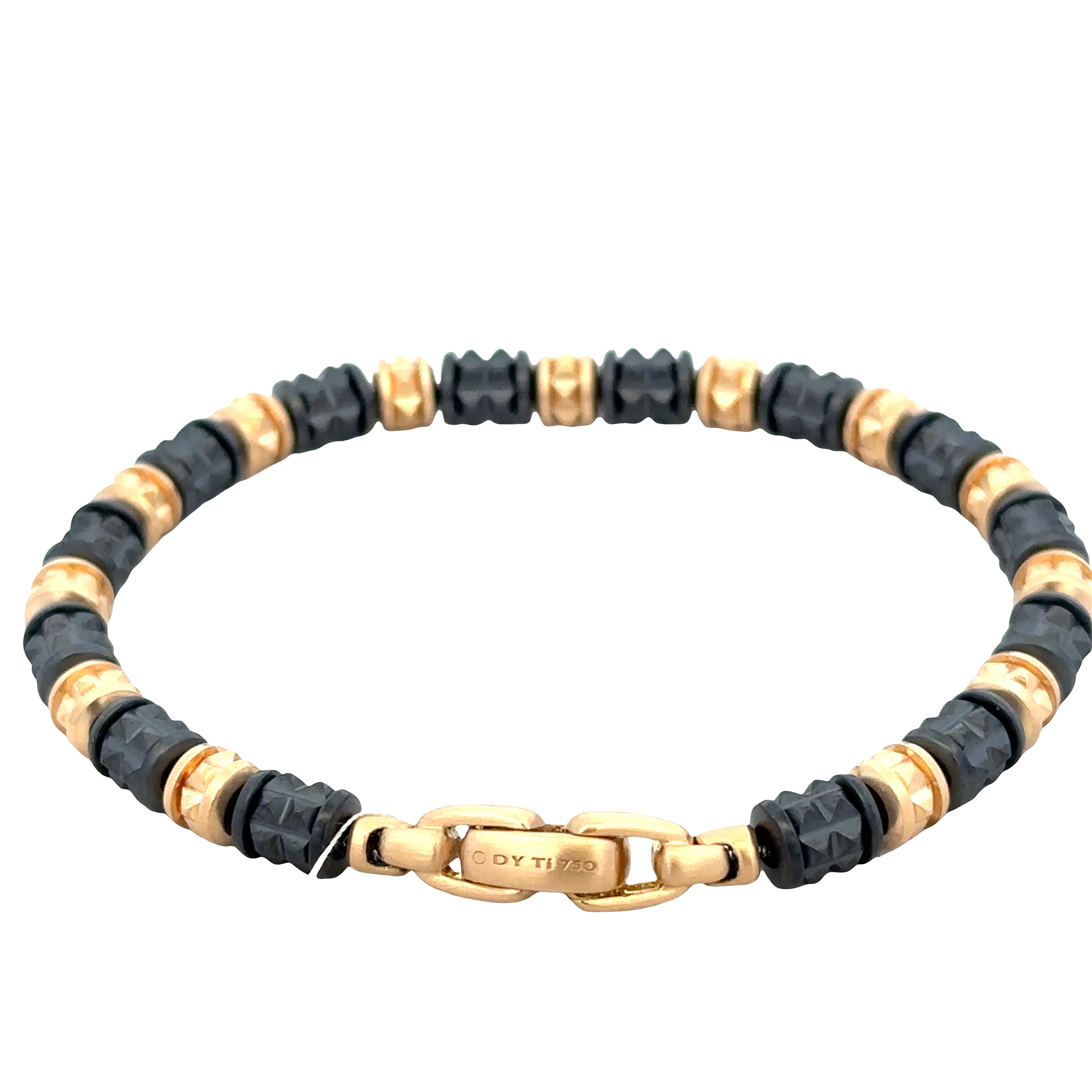 Estate David Yurman 18k Yellow Gold & Titanium Bead Bracelet – 7.5"