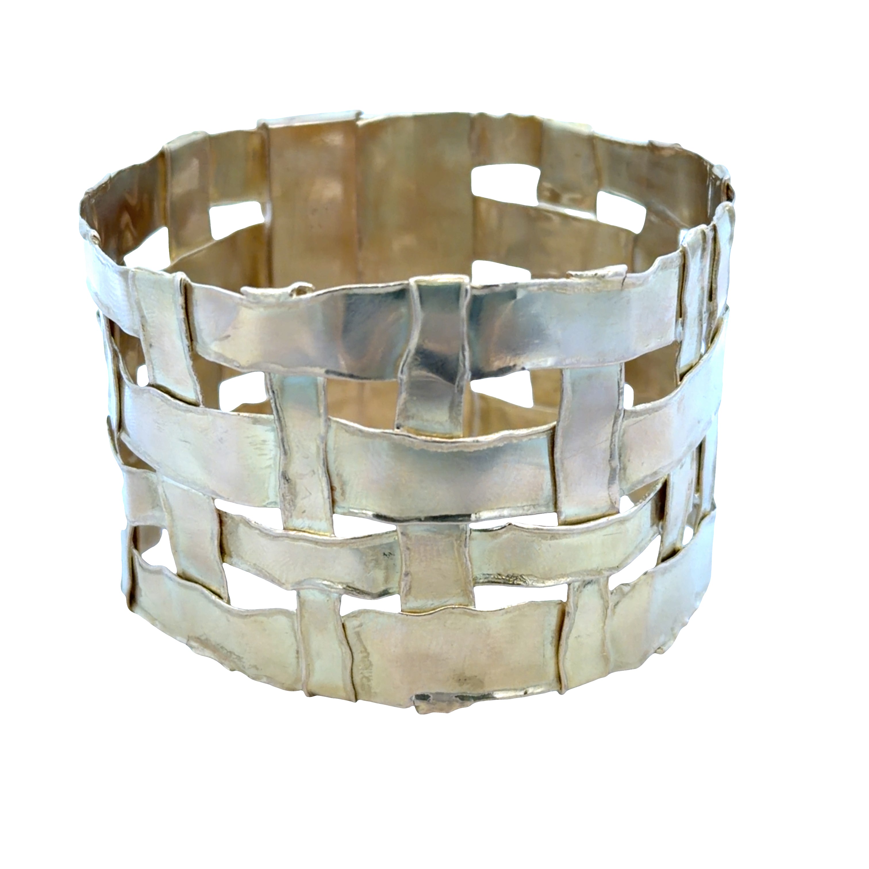 Estate Tiffany & Co. Angela Cummings 18k Yellow Gold Basket Weave Statement Bracelet