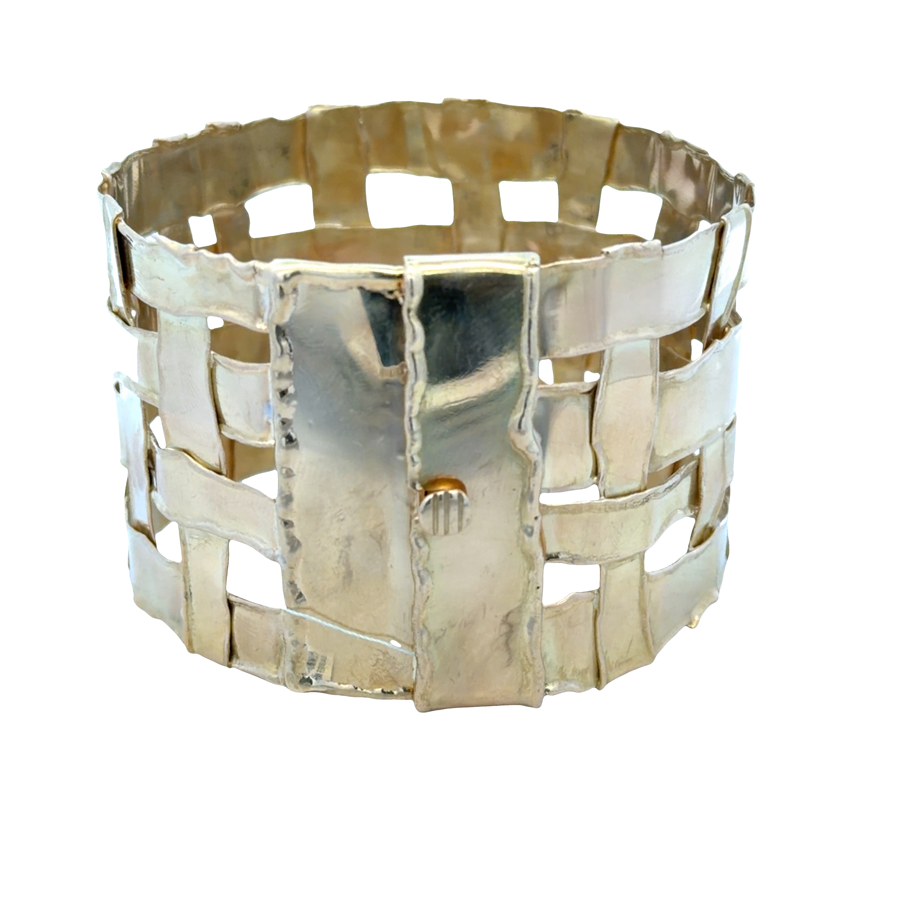 Estate Tiffany & Co. Angela Cummings 18k Yellow Gold Basket Weave Statement Bracelet
