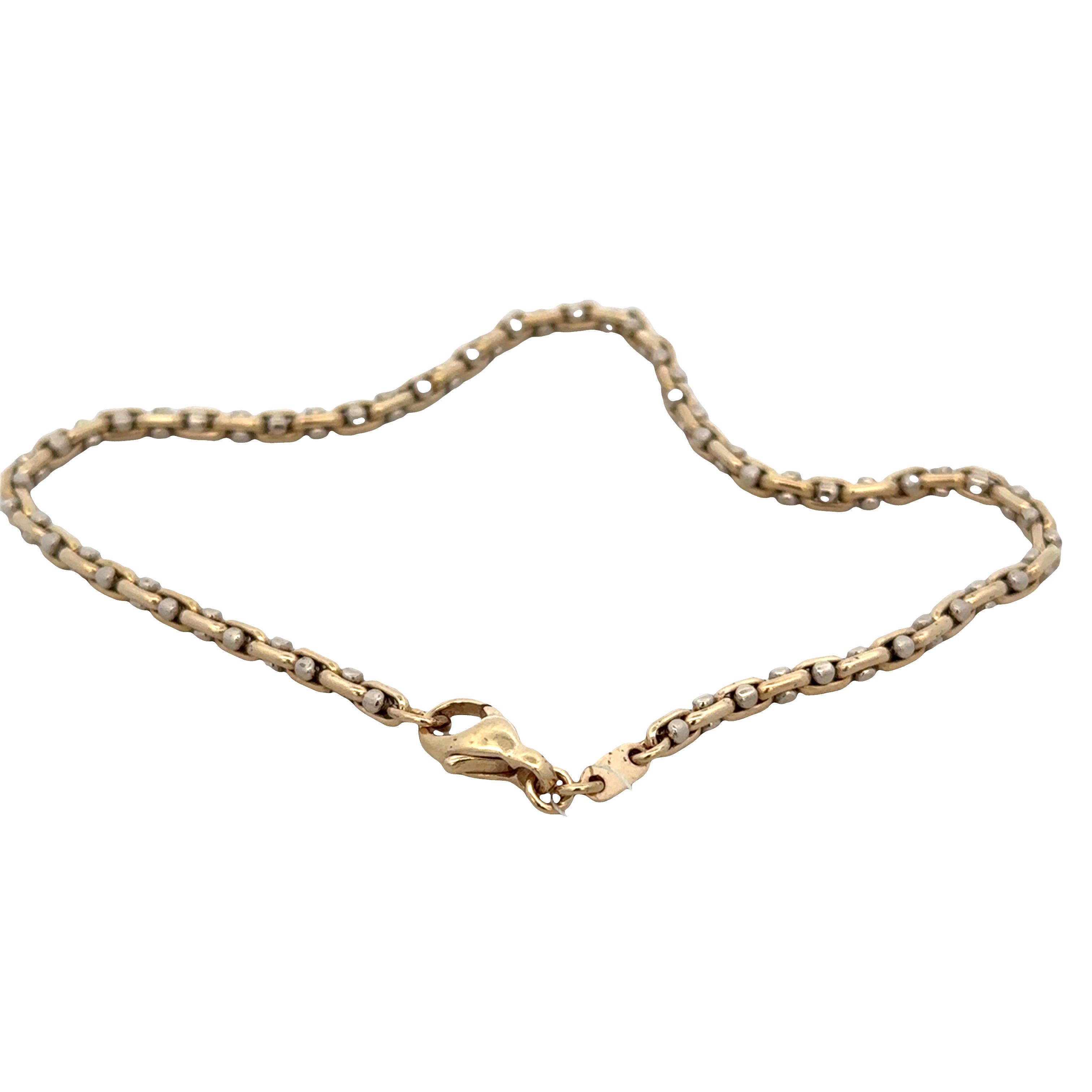 14k Yellow Gold Fancy Link Anklet – 9.5"