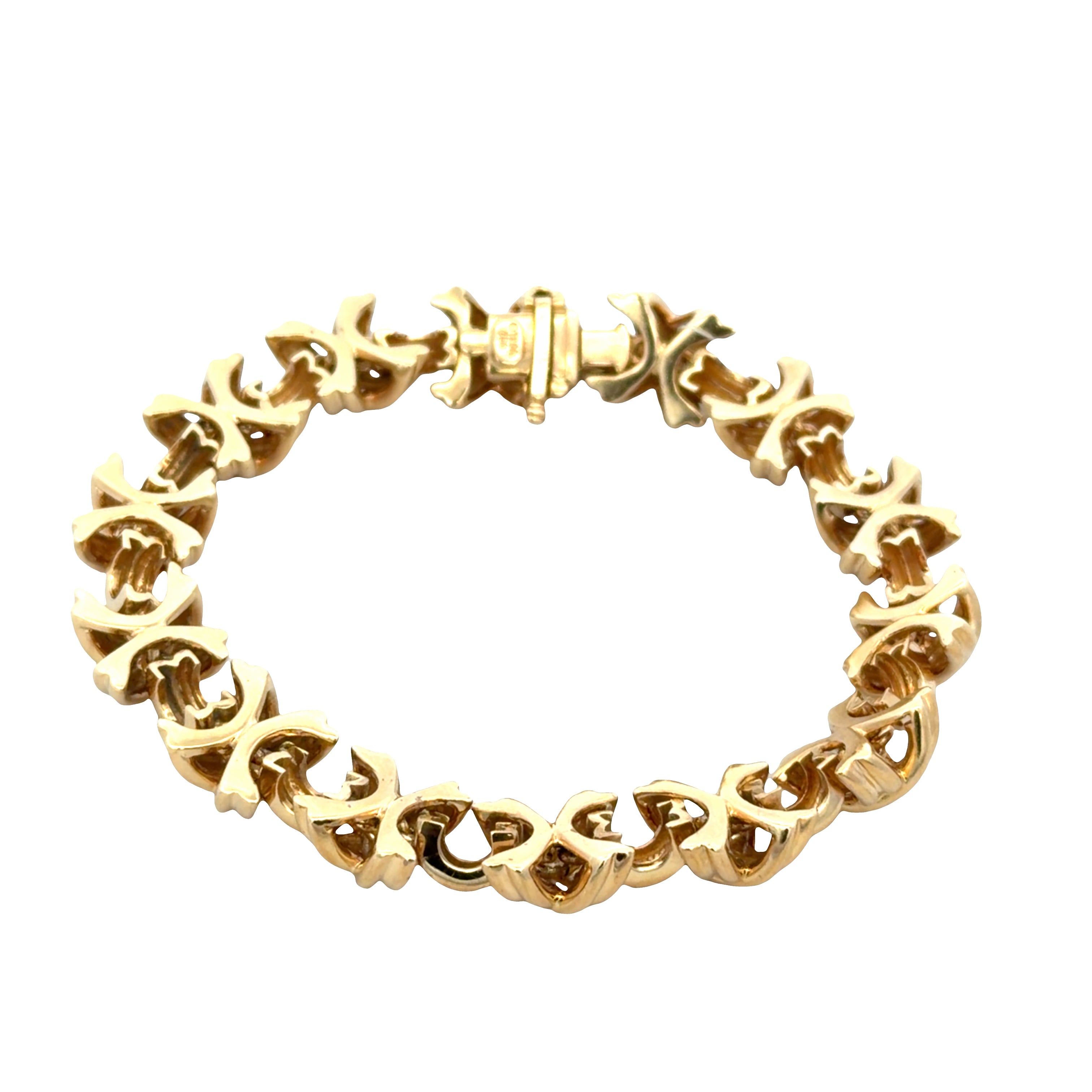Estate Tiffany & Co. Signature X 18k Yellow Gold Bracelet – 7.25"