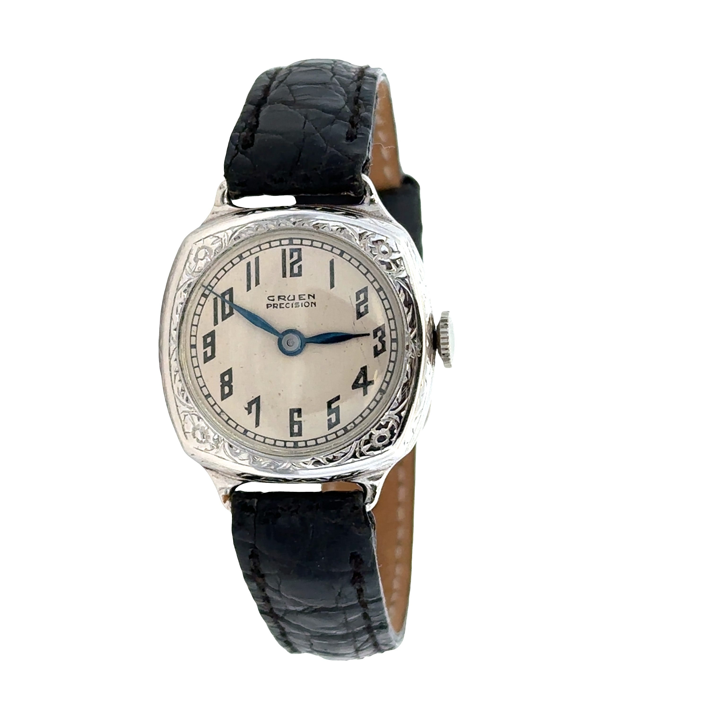 Art Deco Gruen 18k White Gold Wristwatch – Circa 1930s