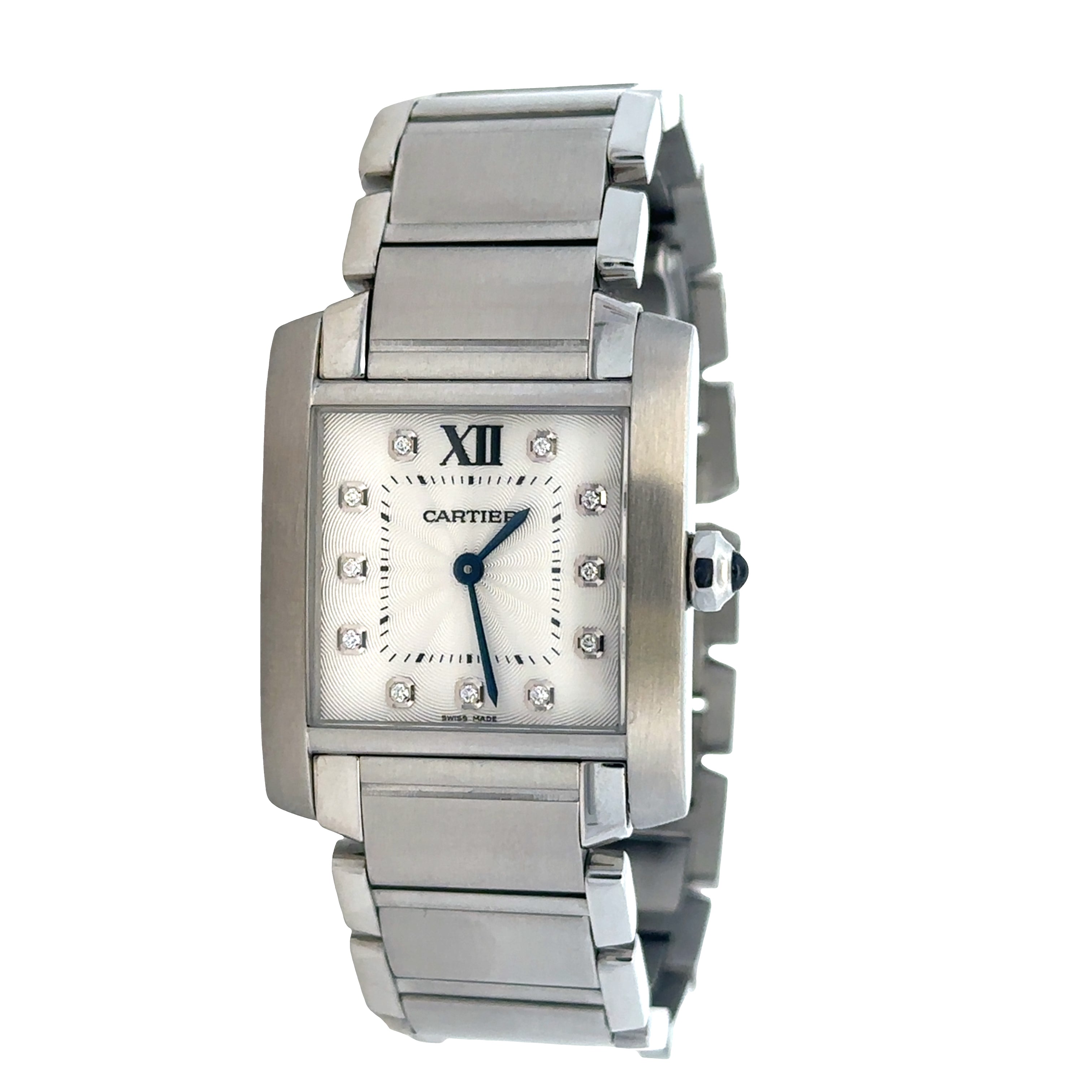 Pre-Owned Cartier Tank Française Stainless Steel Diamond Wristwatch – Reference WE110007/3751 – Circa 2020