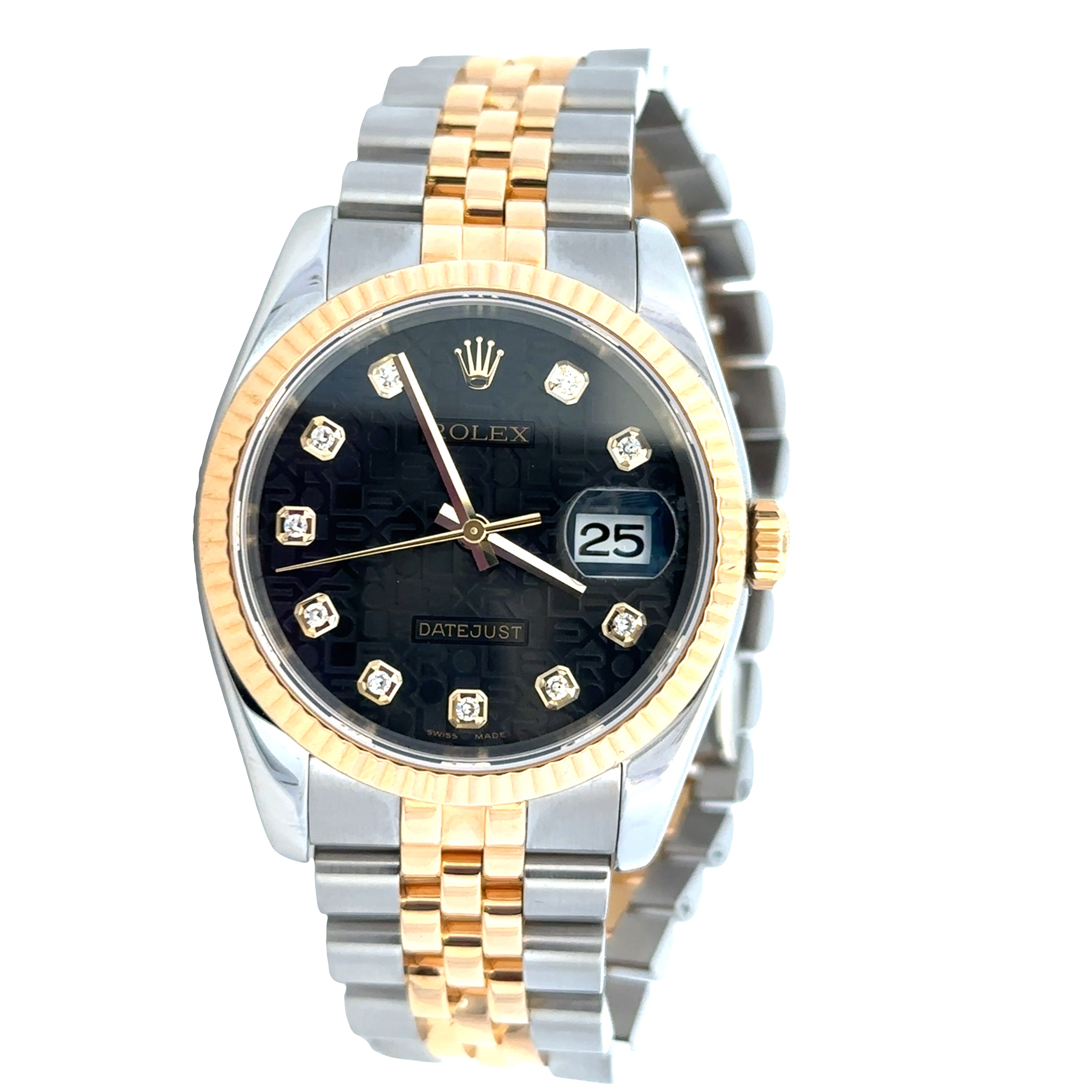 Pre-Owned Rolex Datejust – Stainless Steel & 18k Yellow Gold – Black Jubilee Dial
