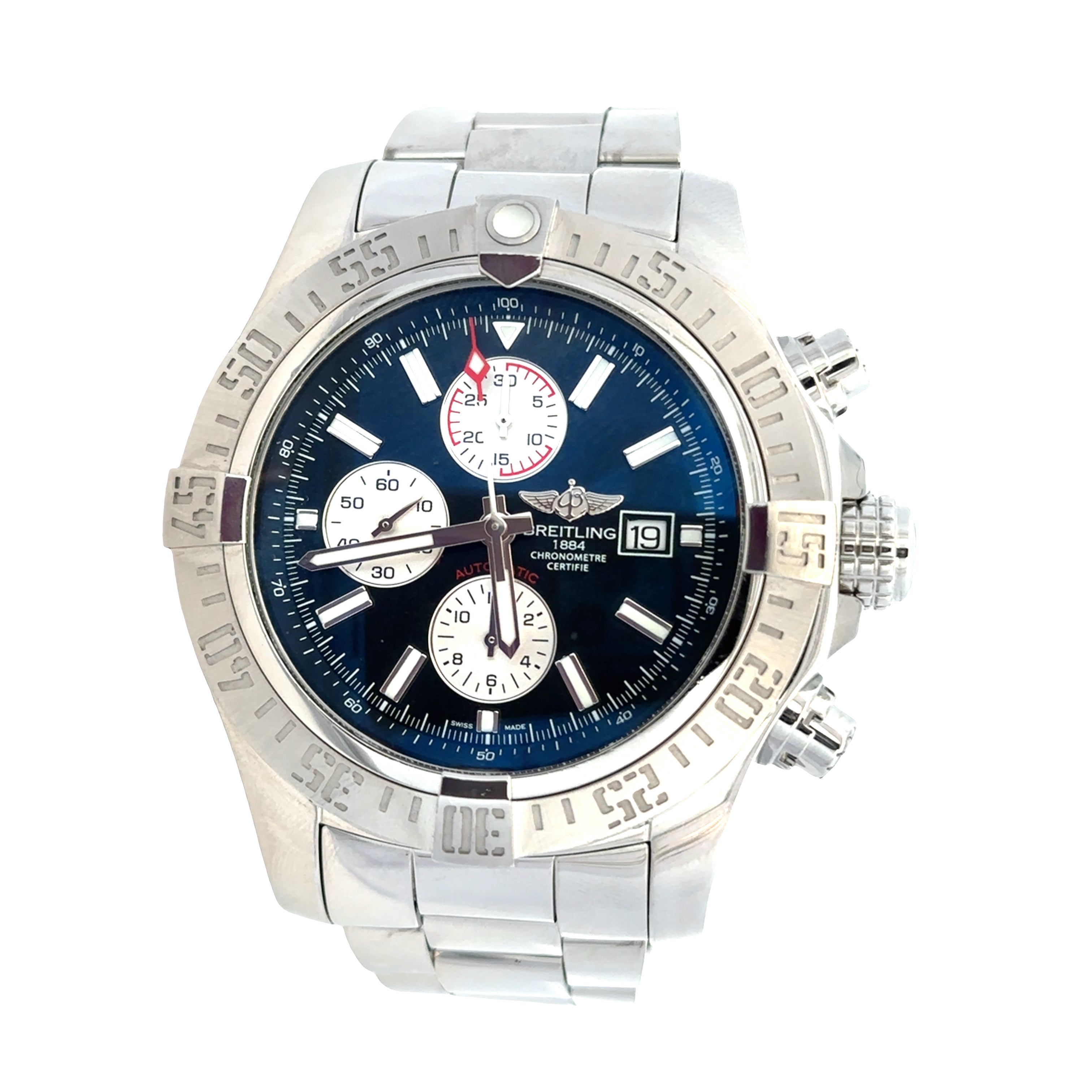 Pre-Owned Breitling Super Avenger II Chronograph Stainless Steel Wristwatch – Ref. A13371