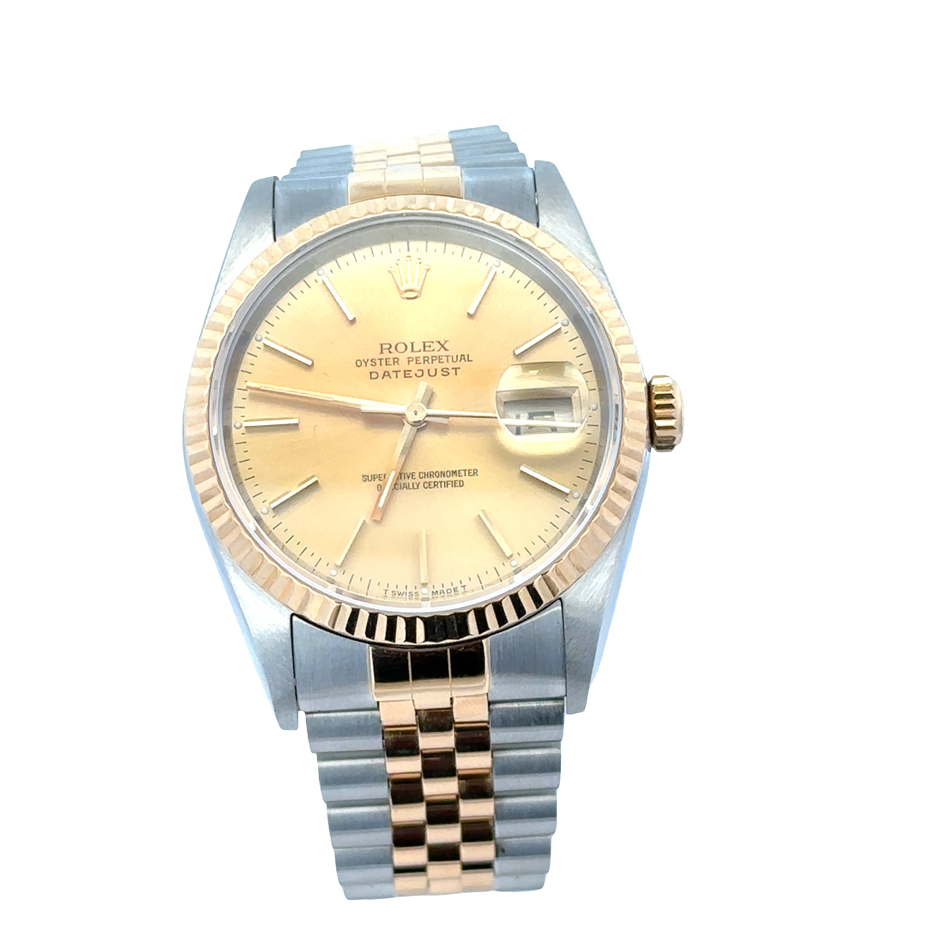 Vintage Pre-Owned Rolex Datejust Two-Tone Stainless Steel & 18k Yellow Gold Wristwatch – Reference 16233 – 36mm