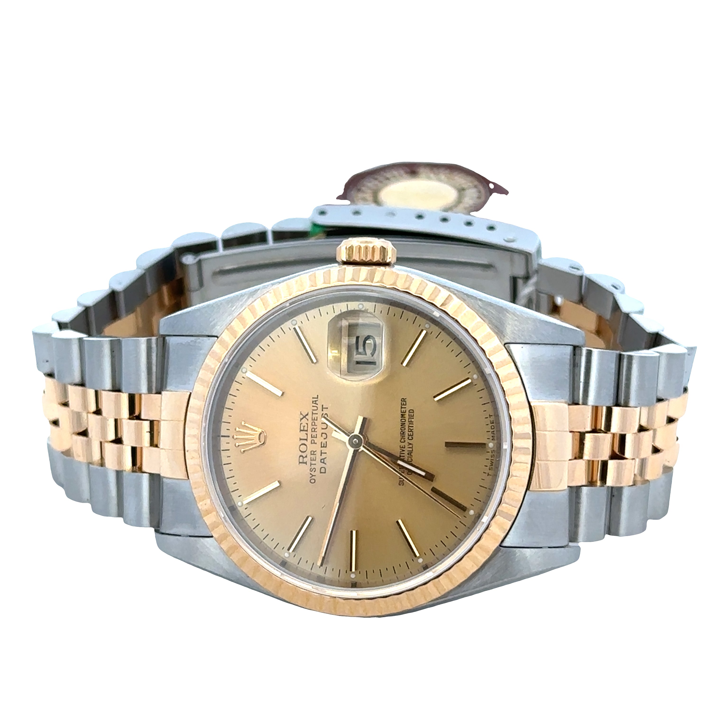 Vintage Pre-Owned Rolex Datejust Two-Tone Stainless Steel & 18k Yellow Gold Wristwatch – Reference 16233 – 36mm