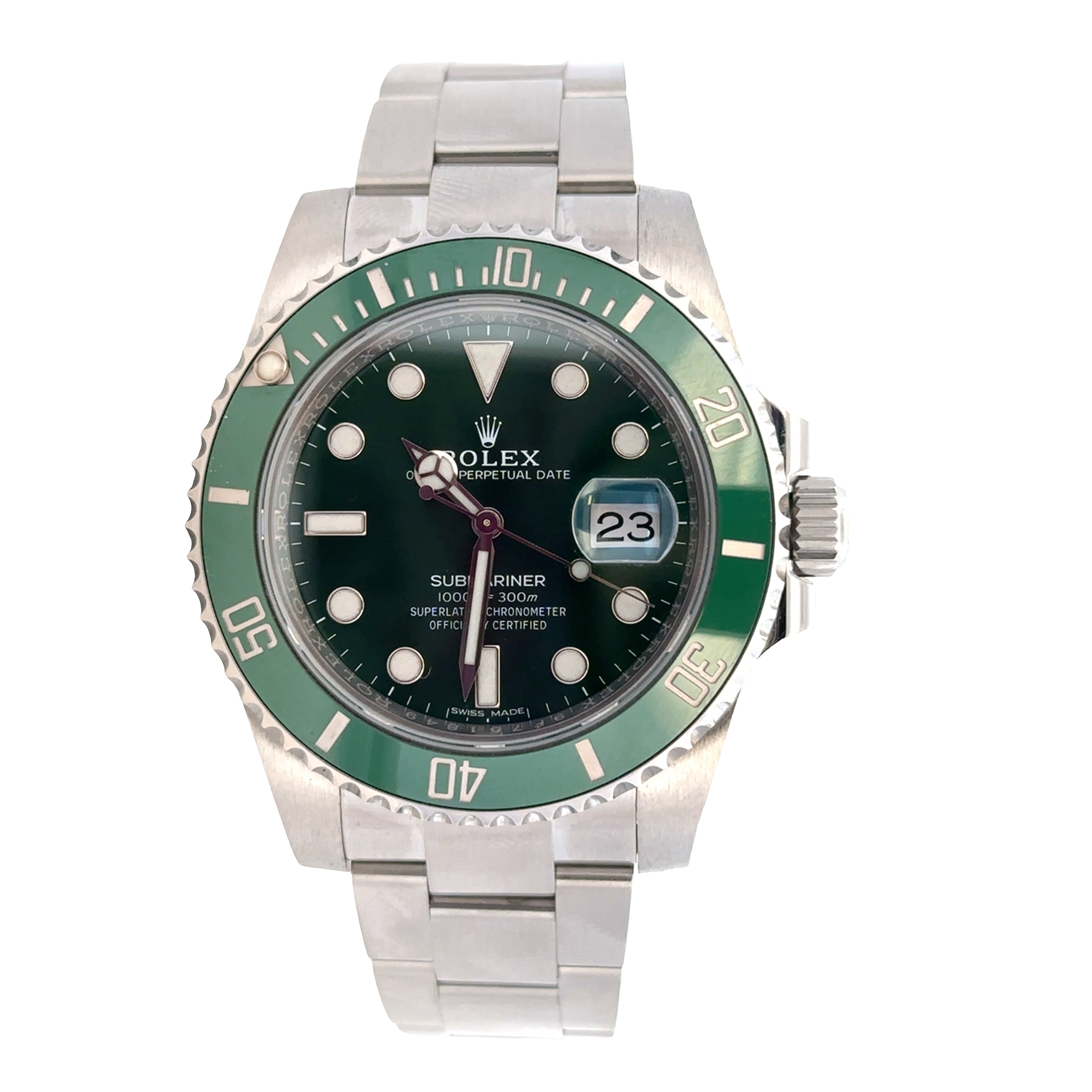Pre-Owned Rolex Submariner "Hulk" Automatic Wristwatch – Stainless Steel – 40mm – Green Dial – Ref. 116610LV