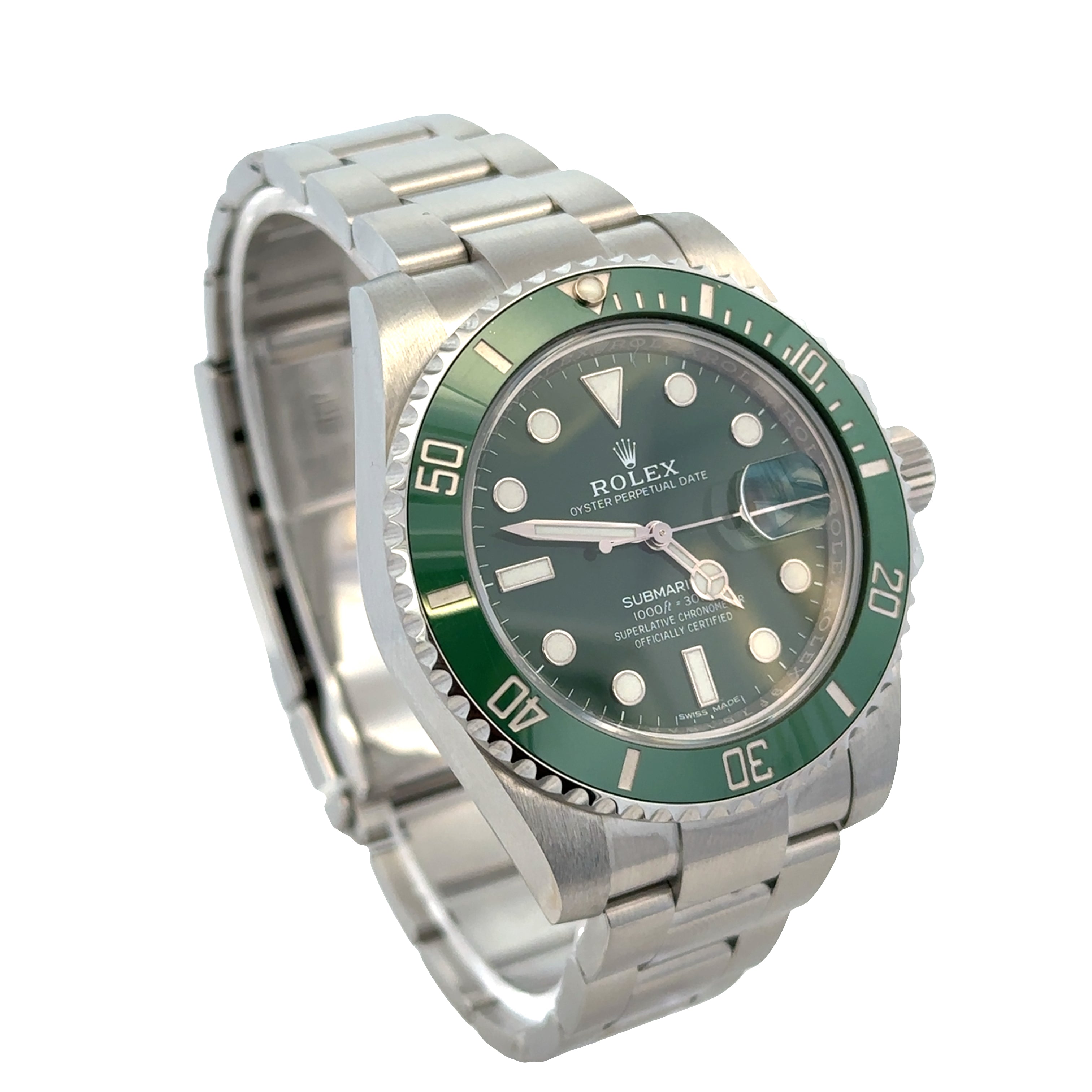 Pre-Owned Retired  Rolex Submariner "Hulk" Automatic Wristwatch – Stainless Steel – 40mm – Green Dial – Ref. 116610LV