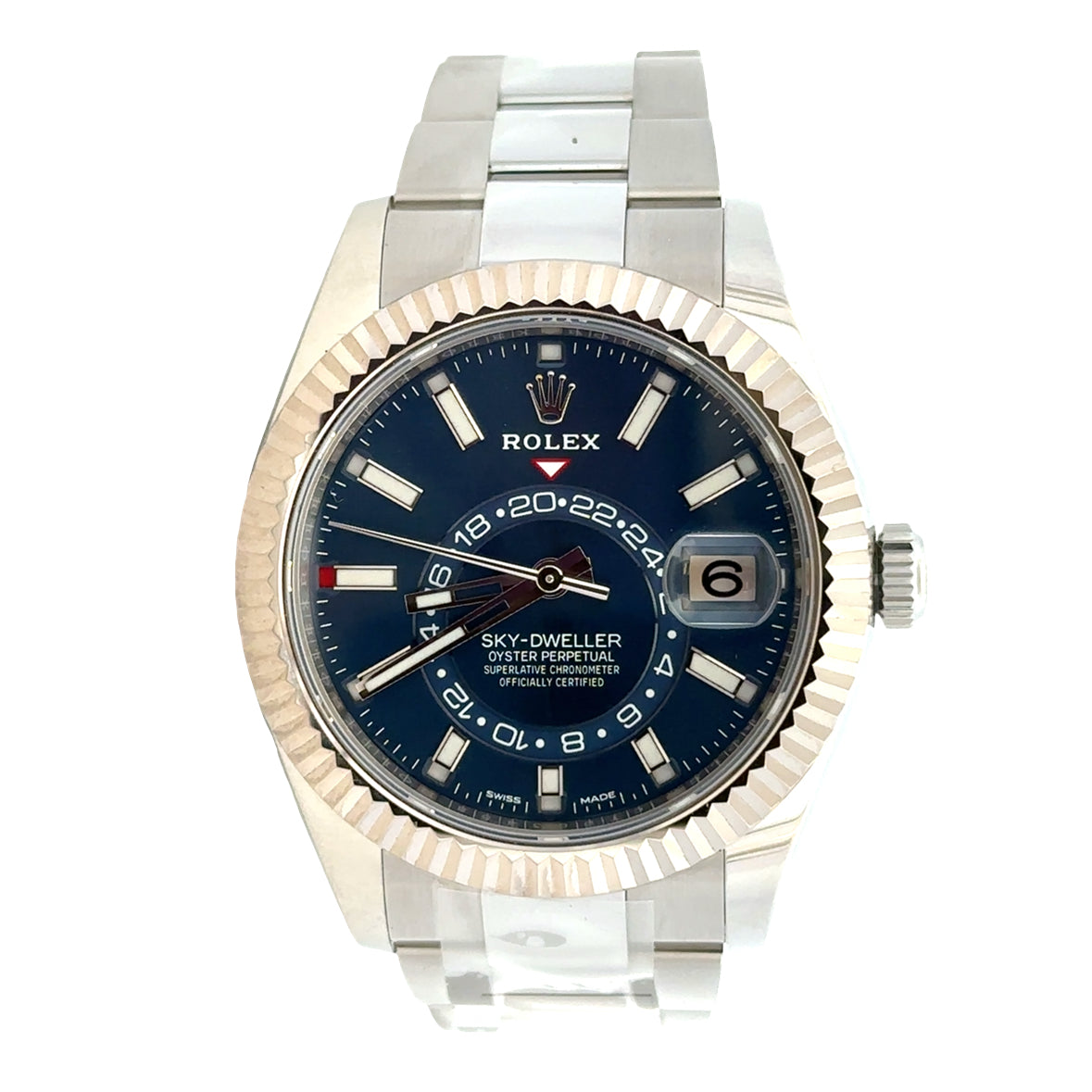 Pre-Owned Rolex Sky-Dweller Stainless Steel & 18k White Gold Wristwatch – Reference 326934-0003 – 42mm