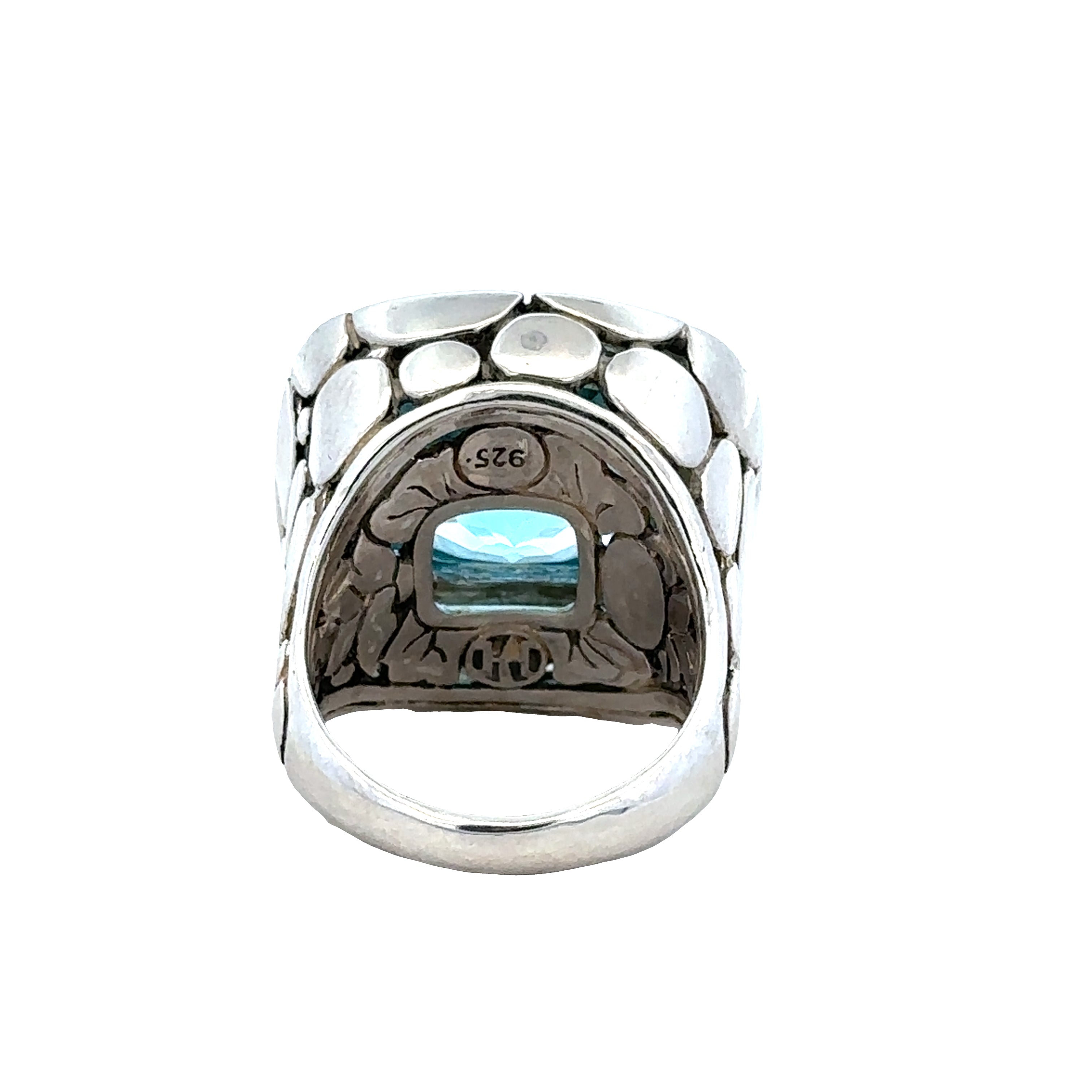Estate John Hardy Sterling Silver Blue Topaz Statement Ring – Size 6