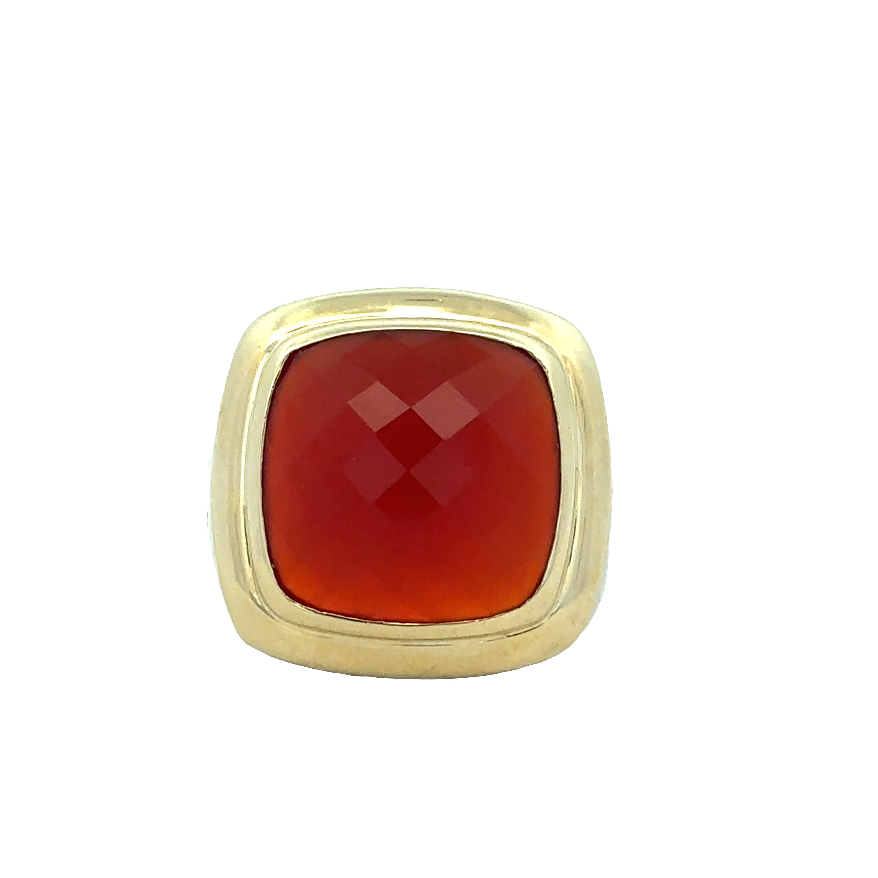 Estate David Yurman Sterling Silver & 18k Yellow Gold Carnelian Ring – Size 6